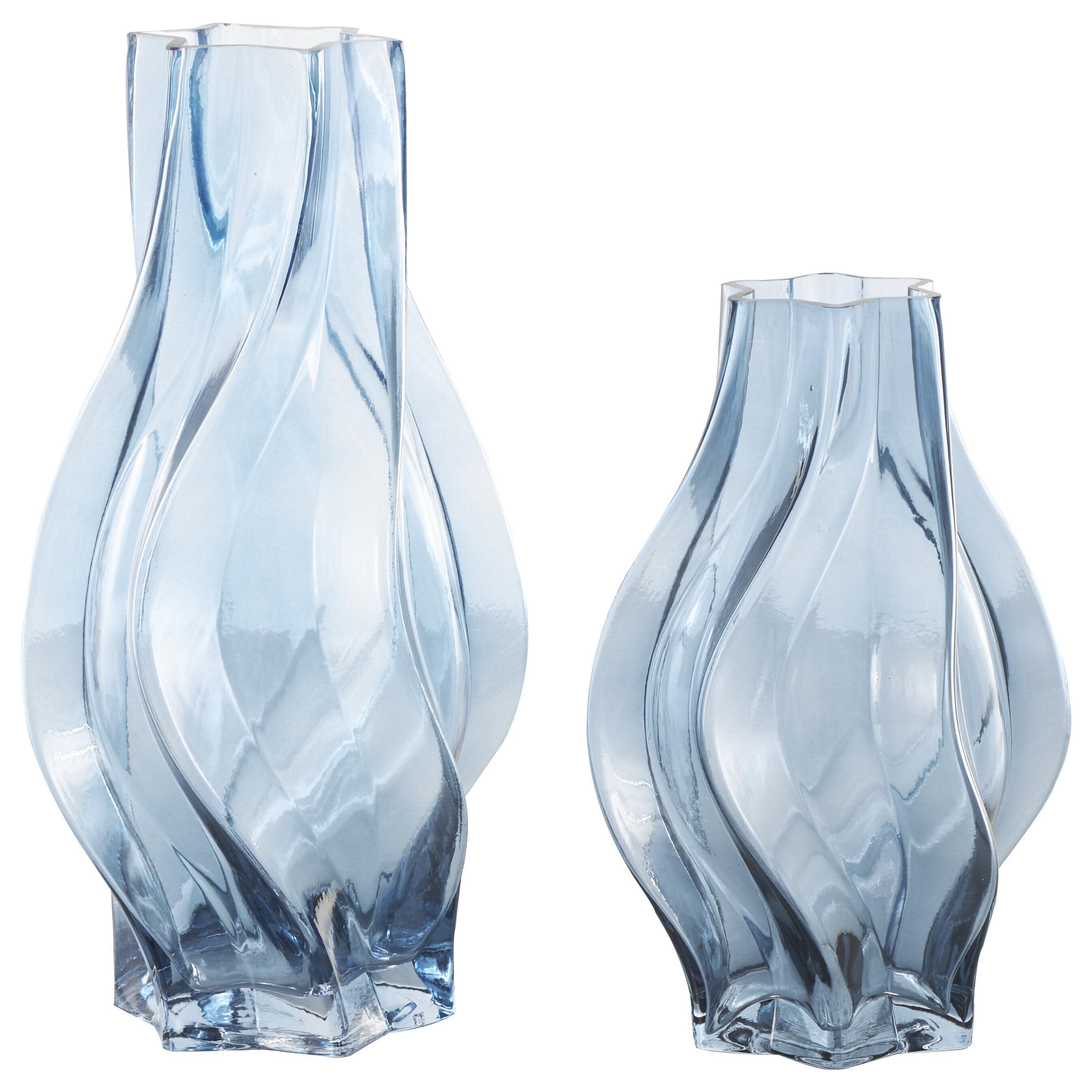 Bayberry Lane Wavy Ombre Vase (Set of 2), Blue, large