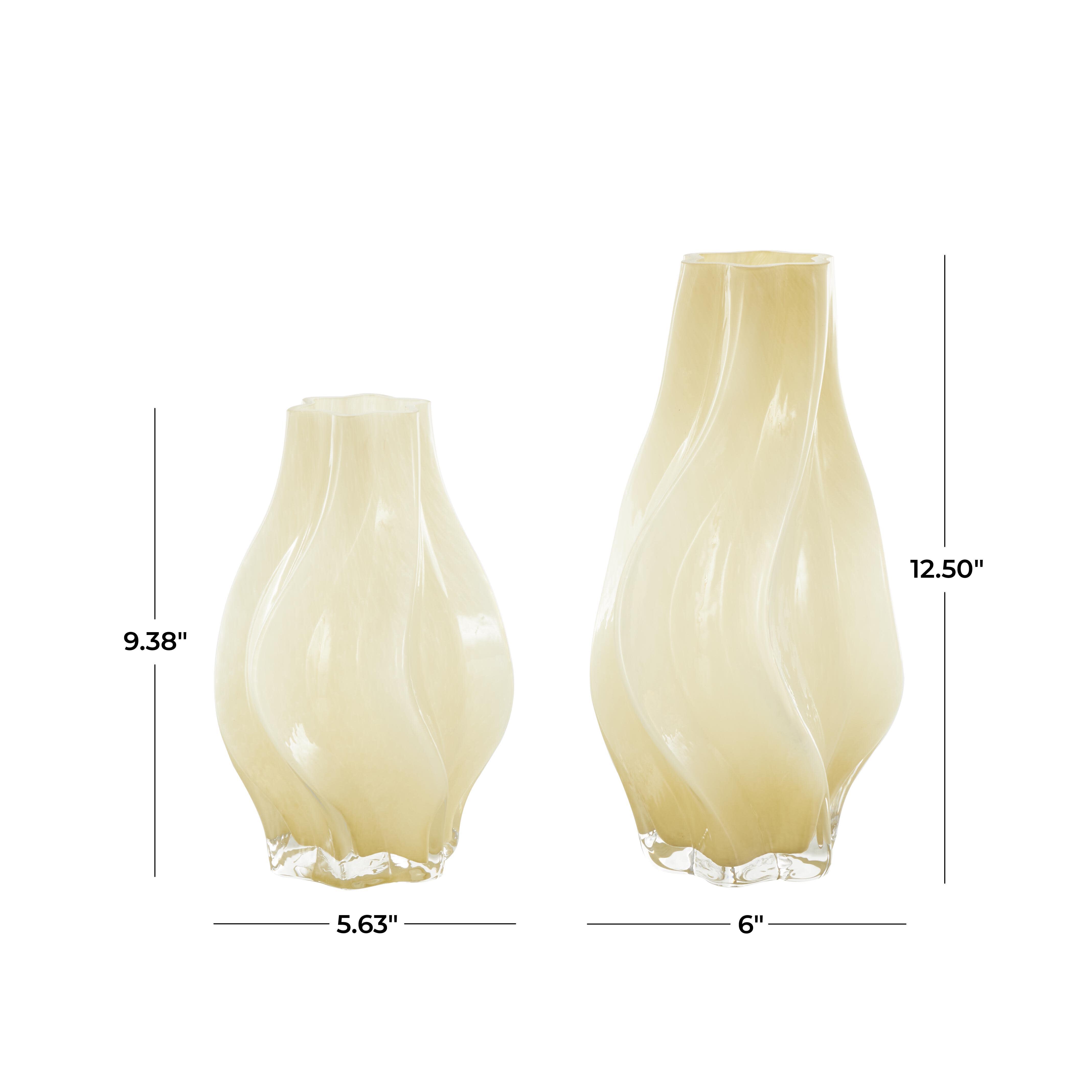 Bayberry Lane Wavy Ombre Vase (Set of 2), Yellow, large