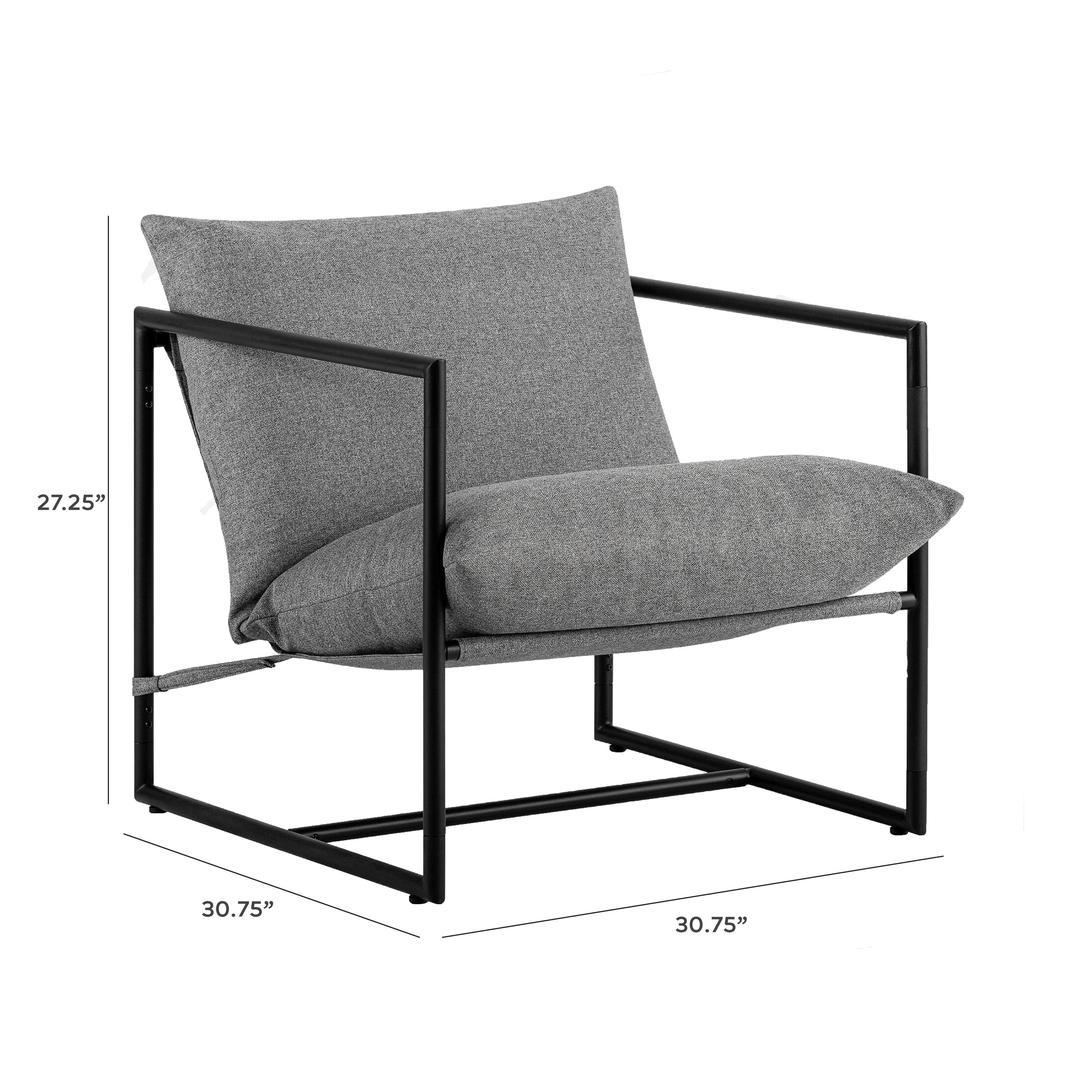 ZINUS Sling Accent Chair, Light Gray, large