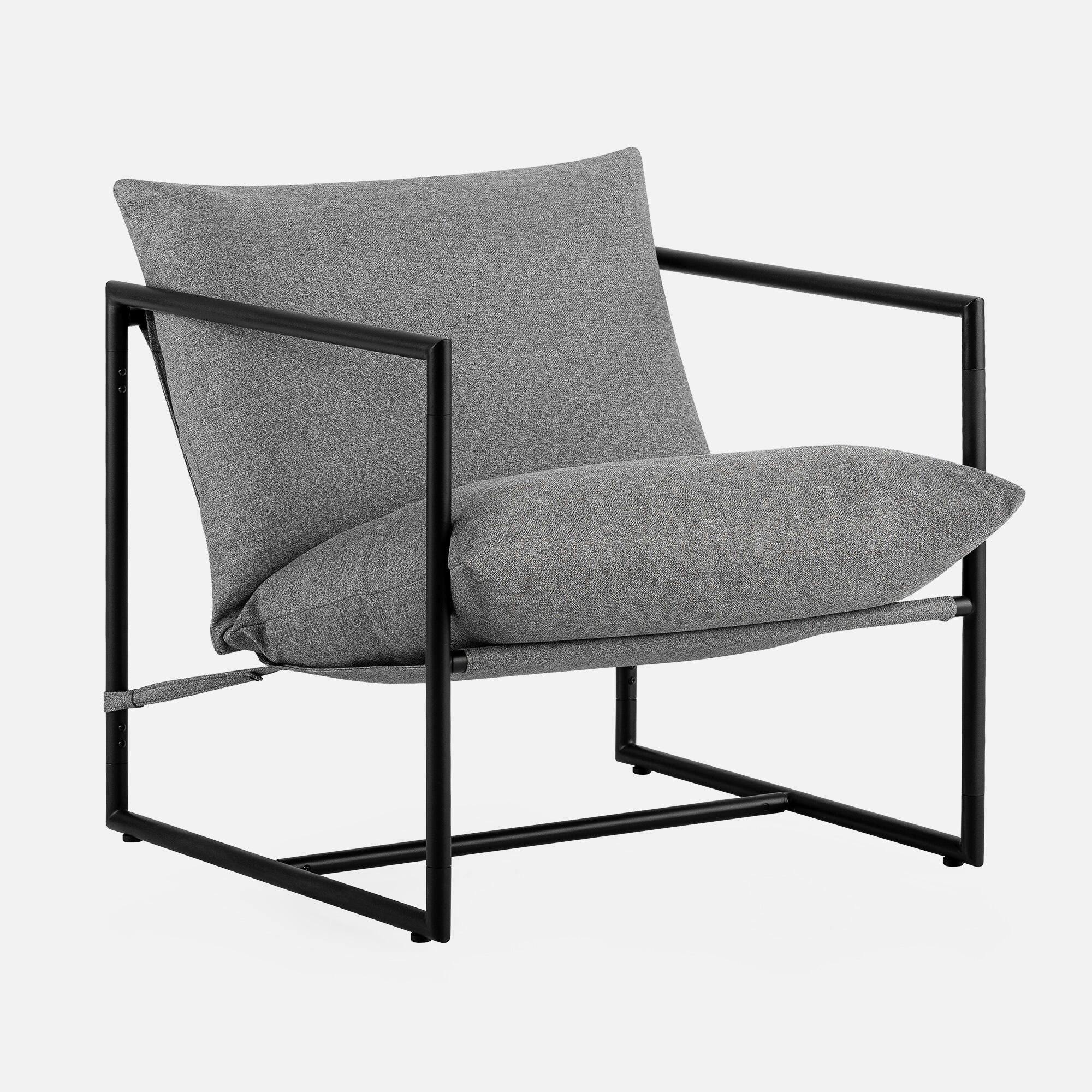 ZINUS Sling Accent Chair, Light Gray, large