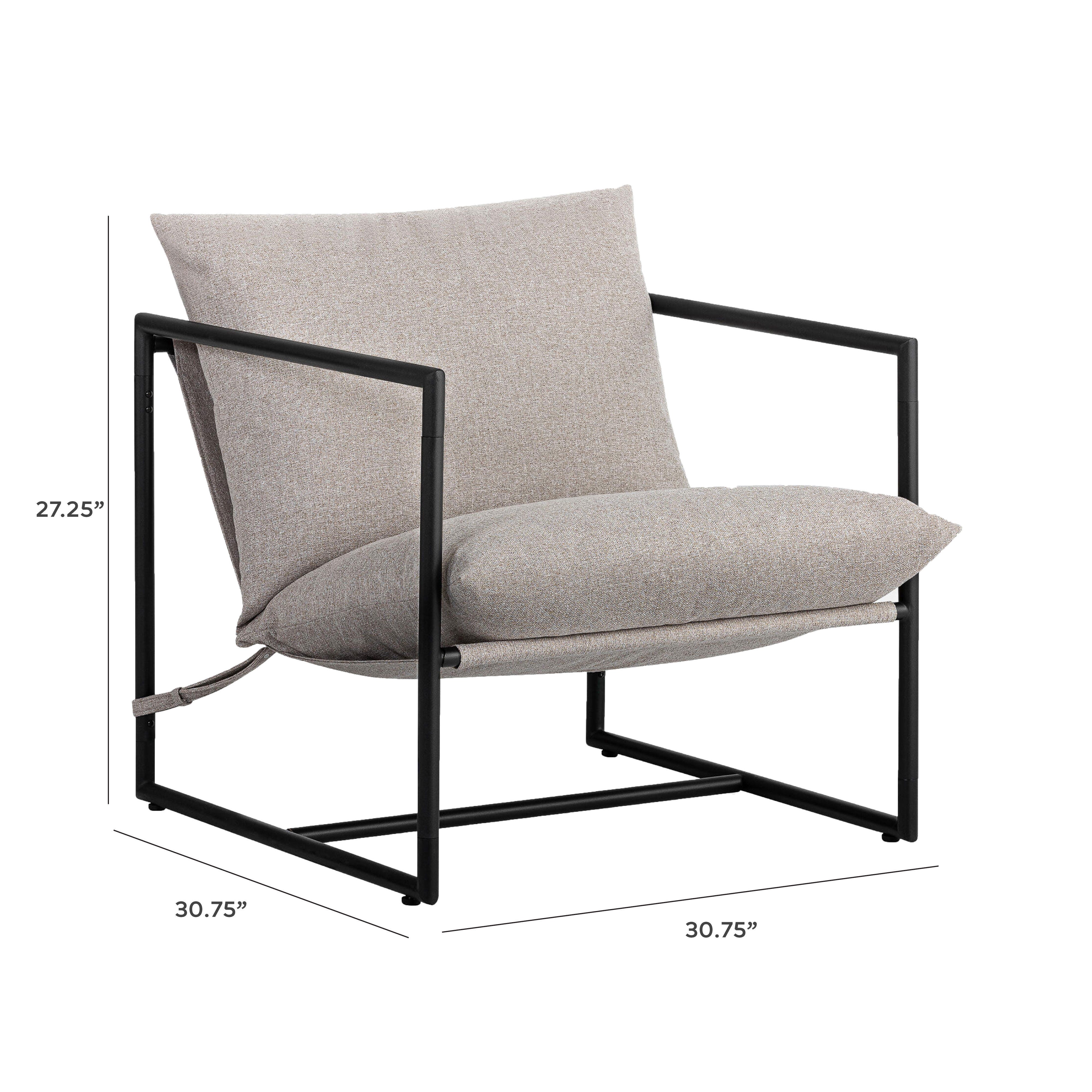 ZINUS Sling Accent Chair, Tan, large
