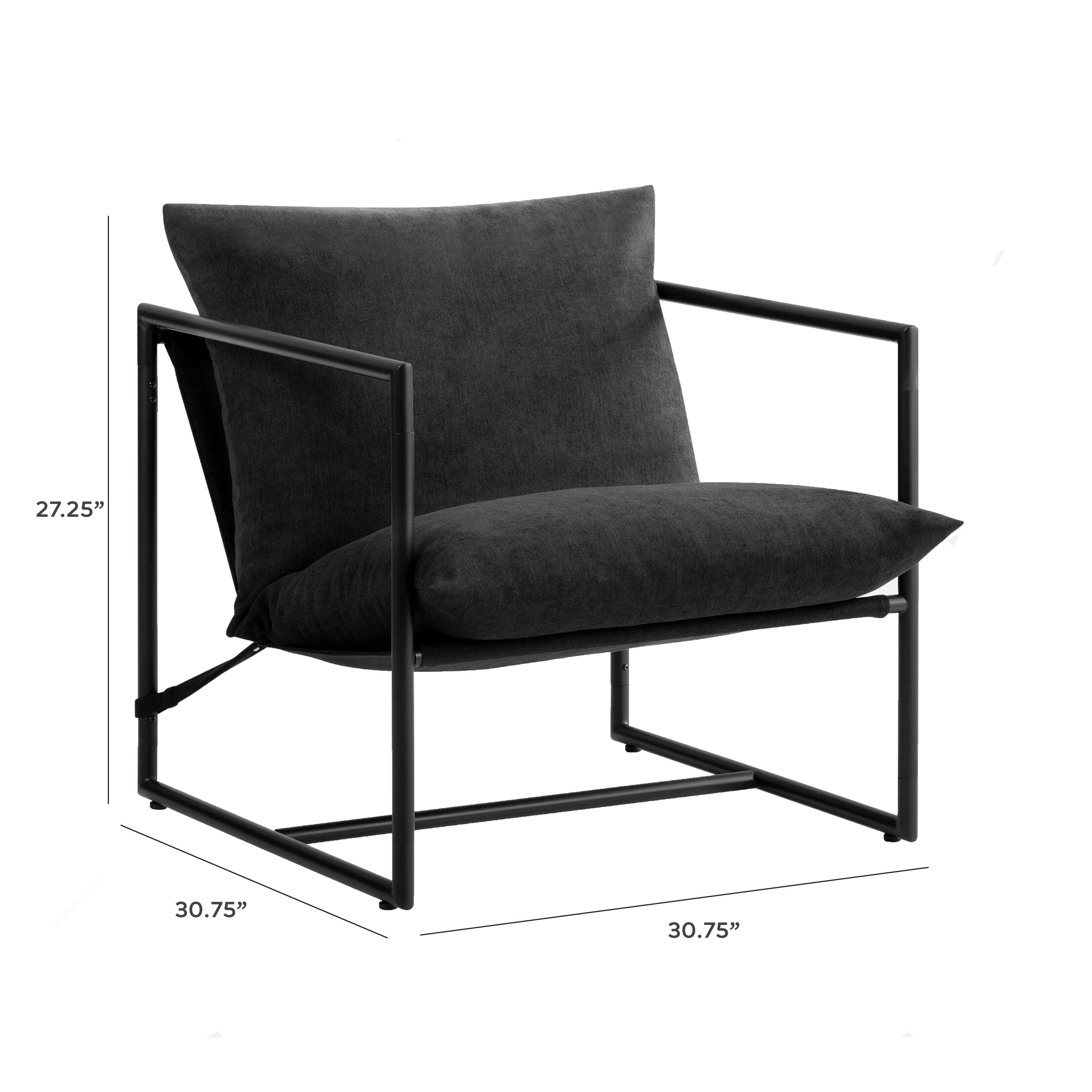 ZINUS Sling Accent Chair, Charcoal Black, large