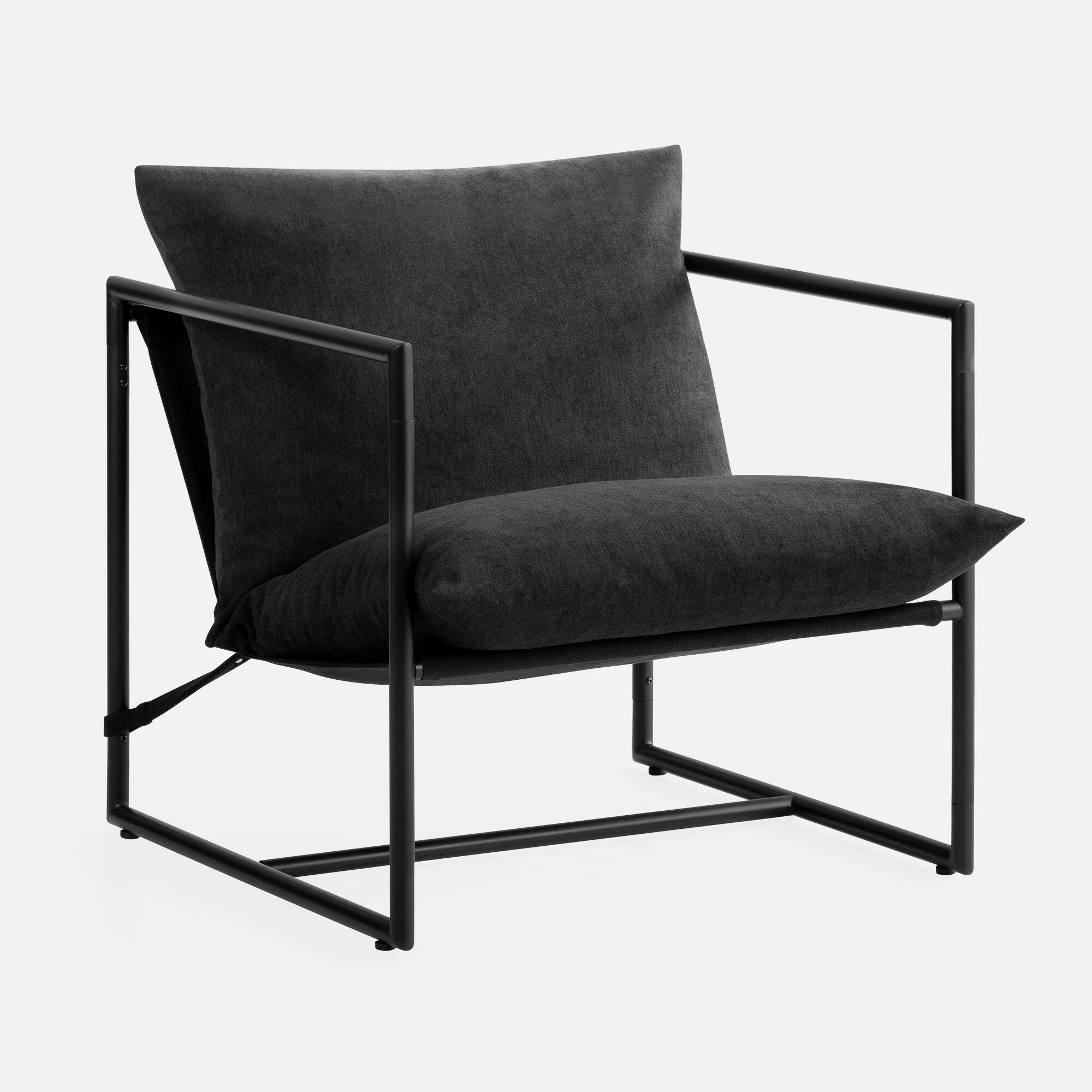 ZINUS Sling Accent Chair, Charcoal Black, large