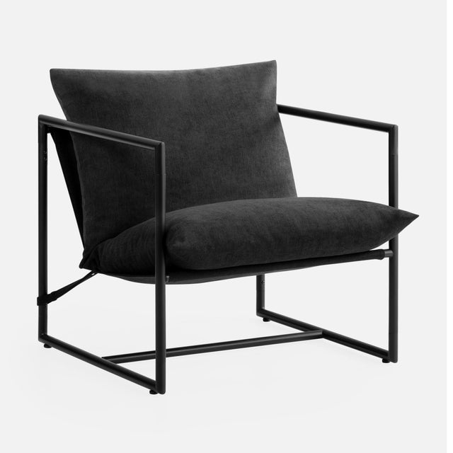 ZINUS Sling Accent Chair, Charcoal Black