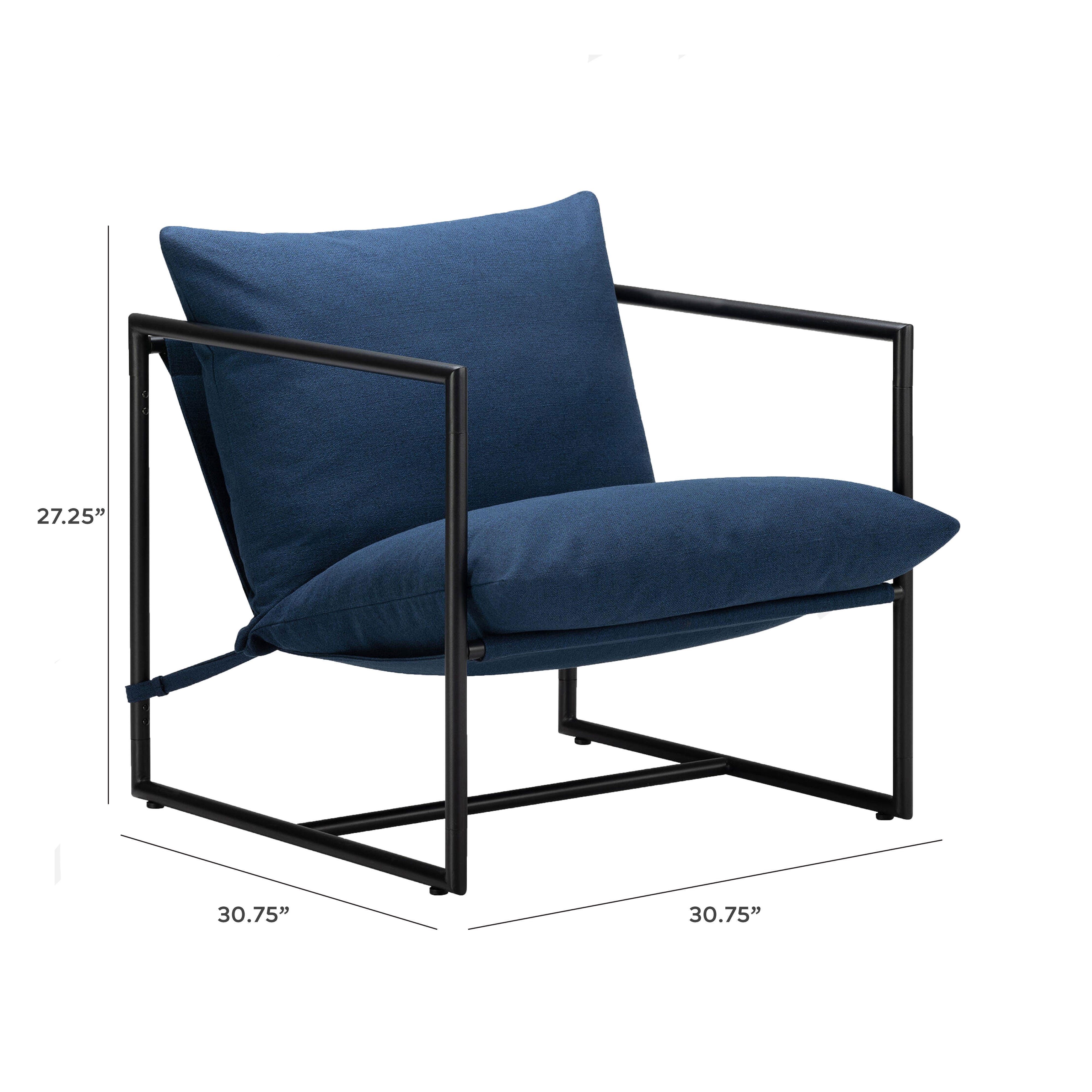 ZINUS Sling Accent Chair, Blue, large
