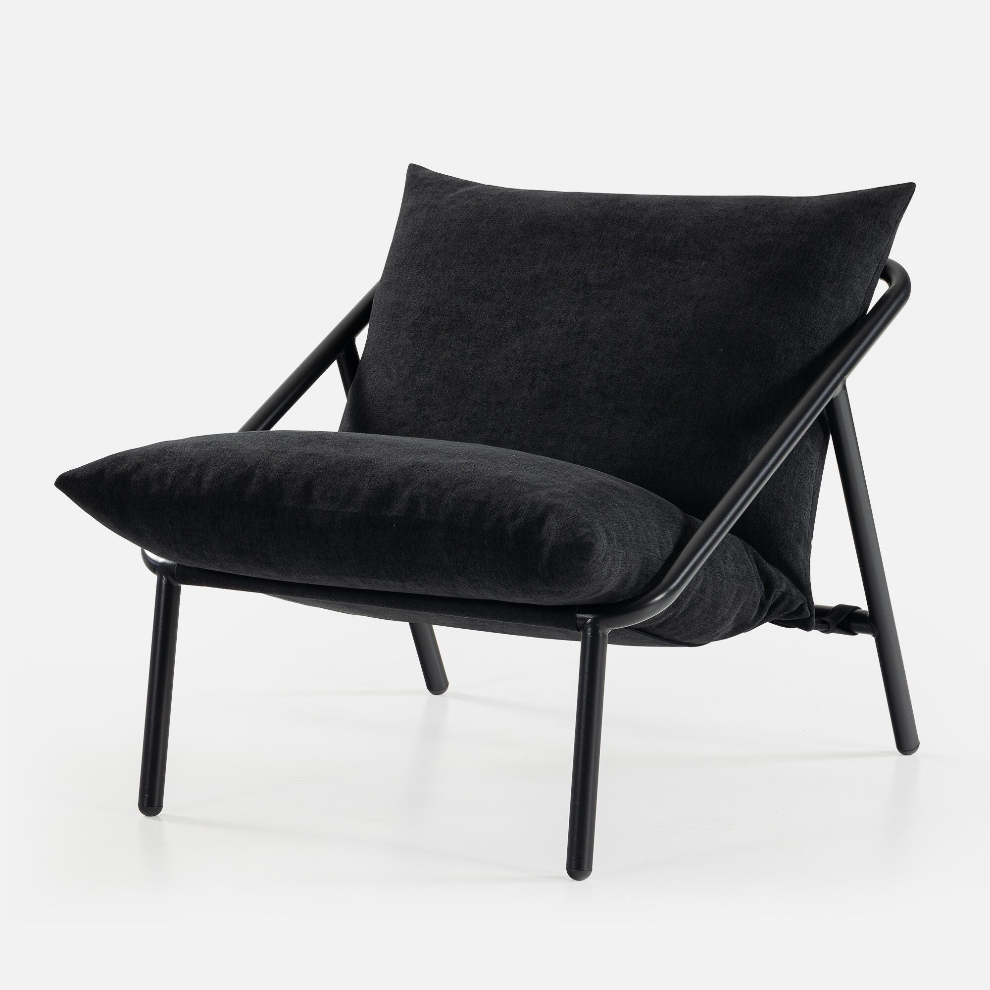 ZINUS Sling Accent Chair, Black, large