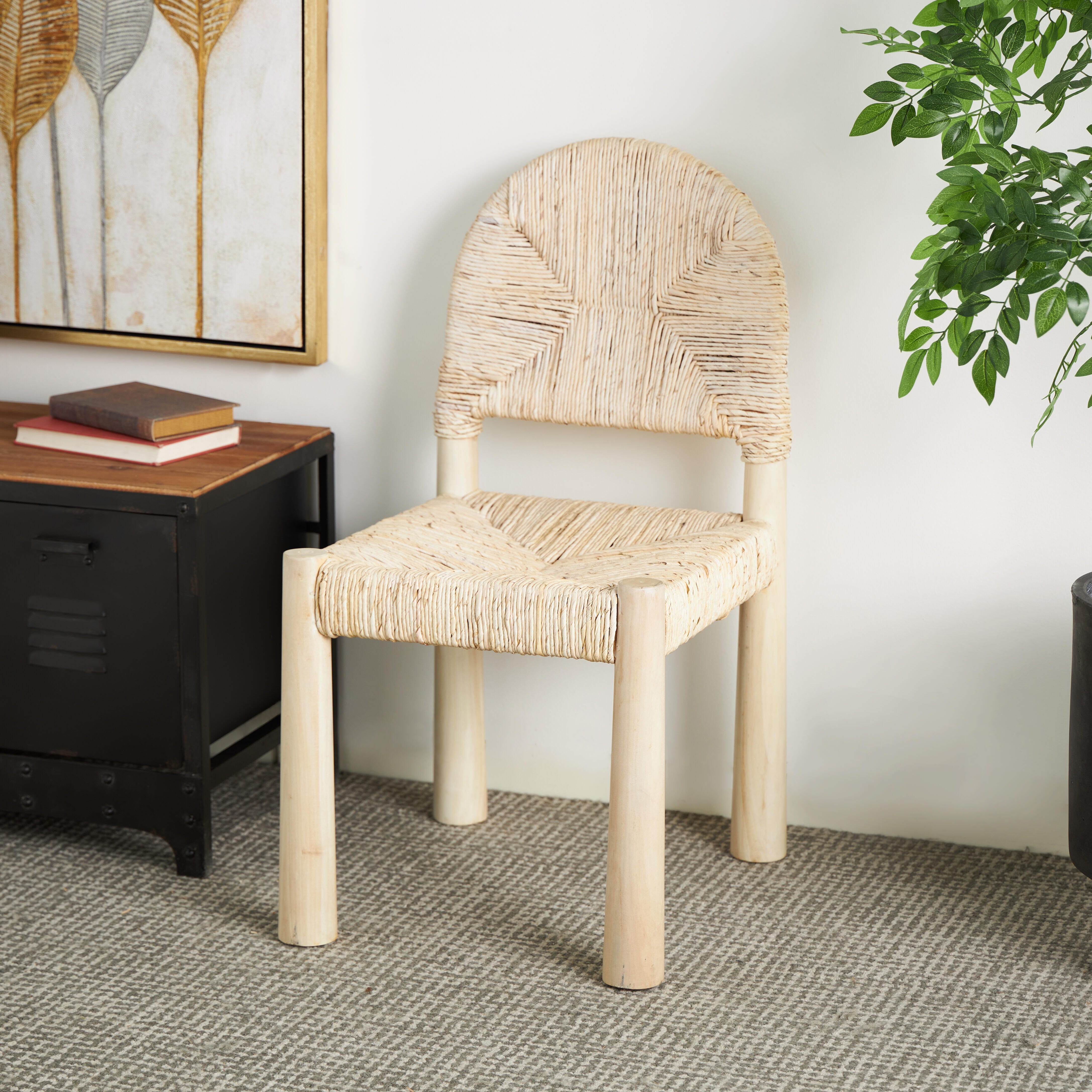 Bayberry Lane Handmade Art Deco Accent Chair (Set of 2), Cream, rollover