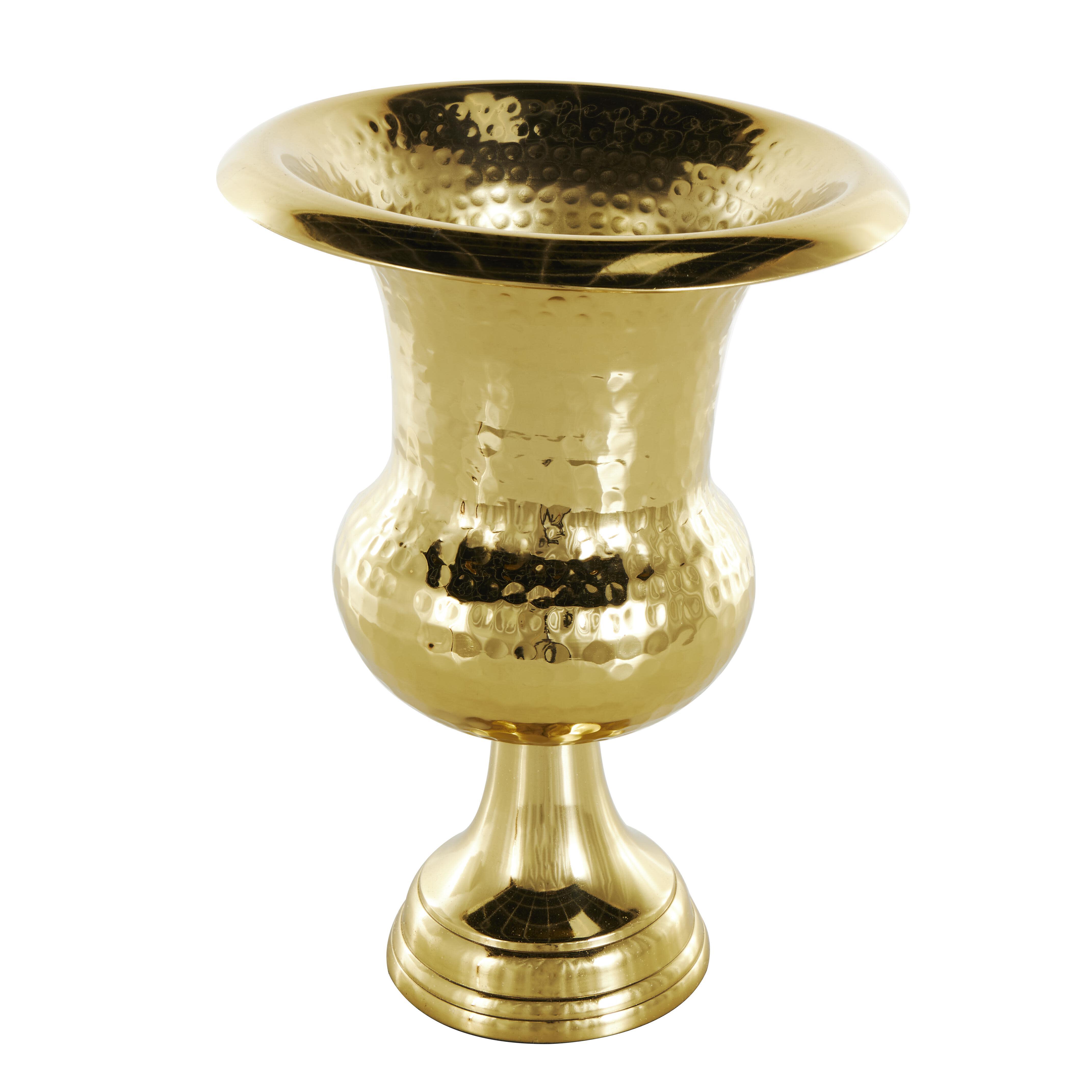 Bayberry Lane Goblet Hammered Vase, Gold, large