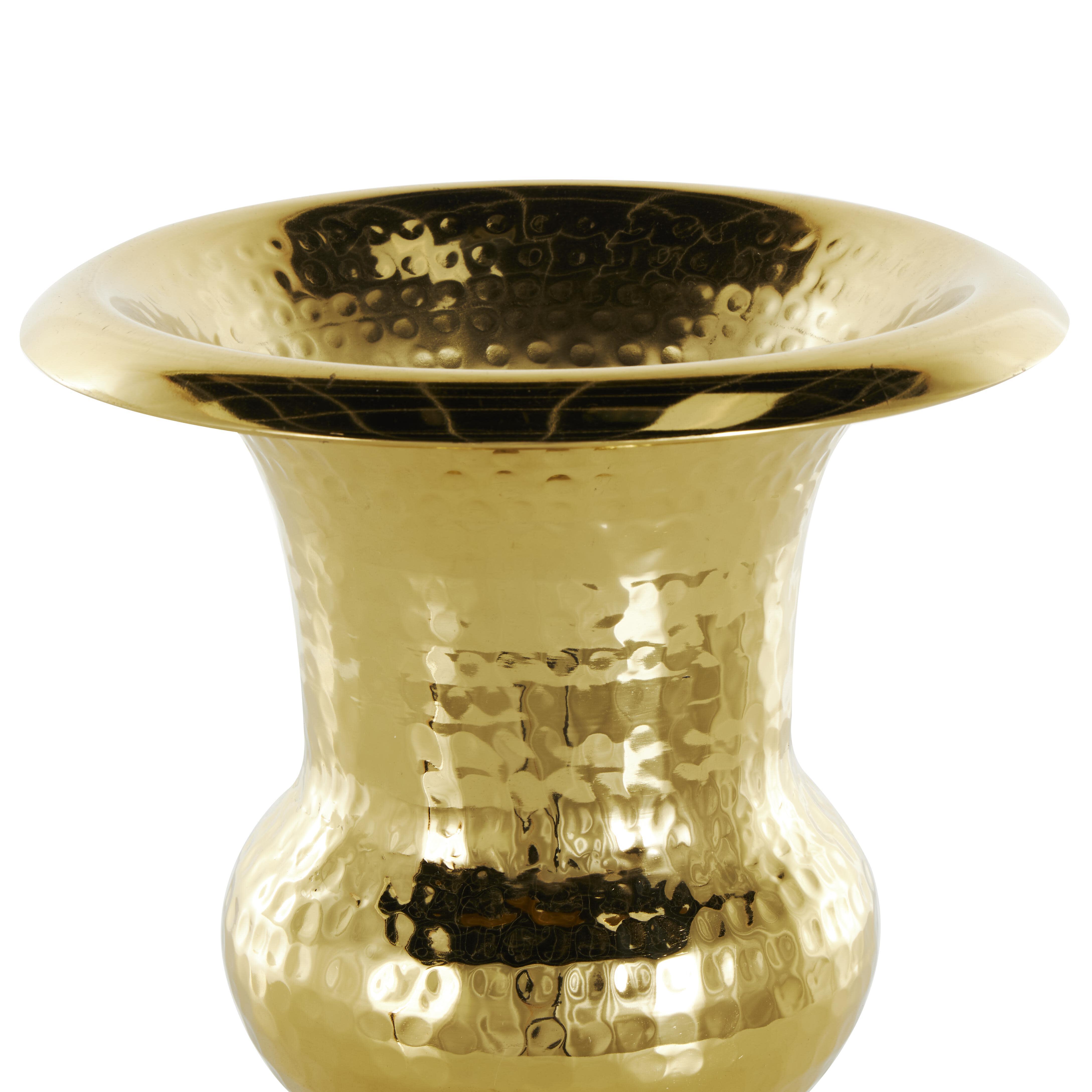 Bayberry Lane Goblet Hammered Vase, Gold, large