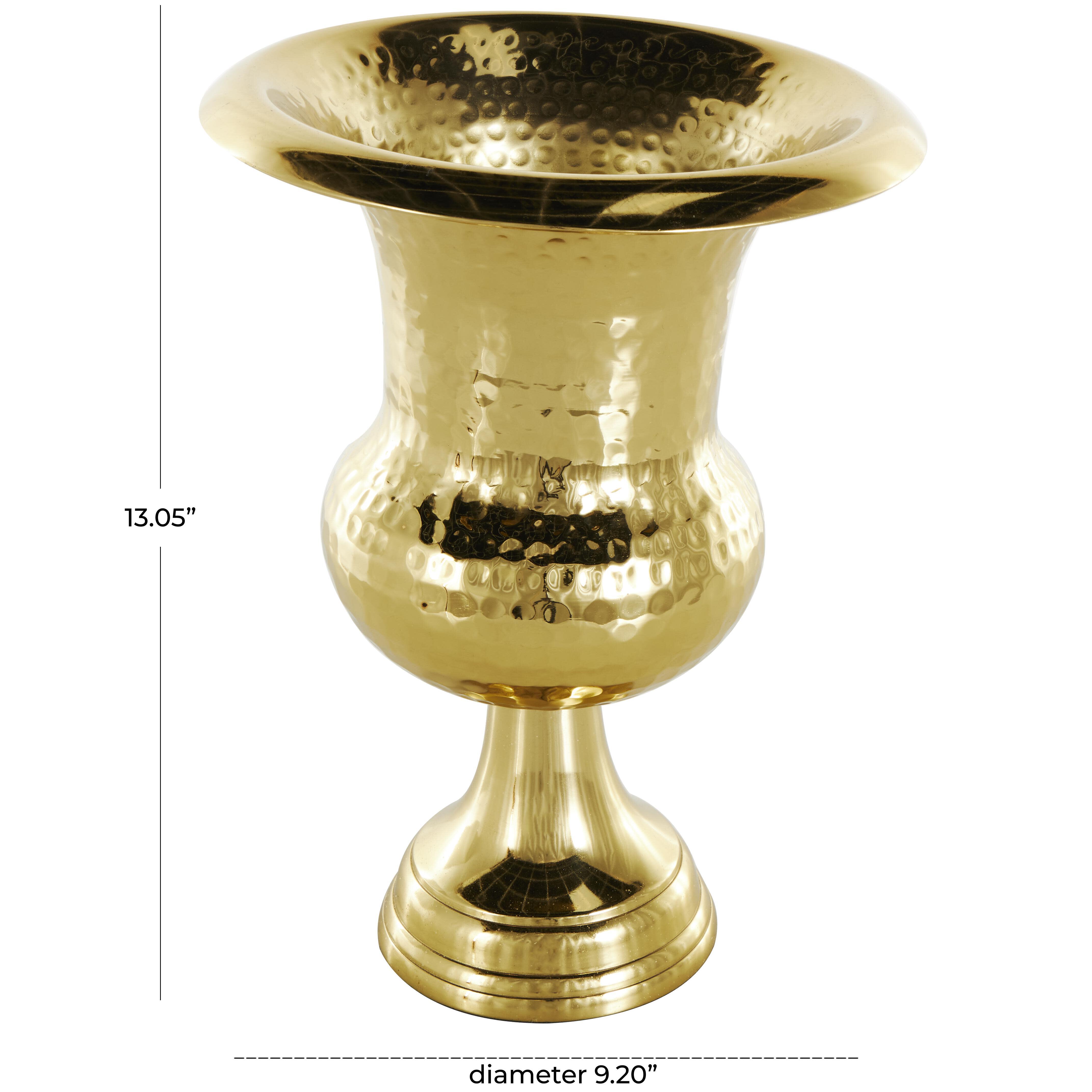 Bayberry Lane Goblet Hammered Vase, Gold, large