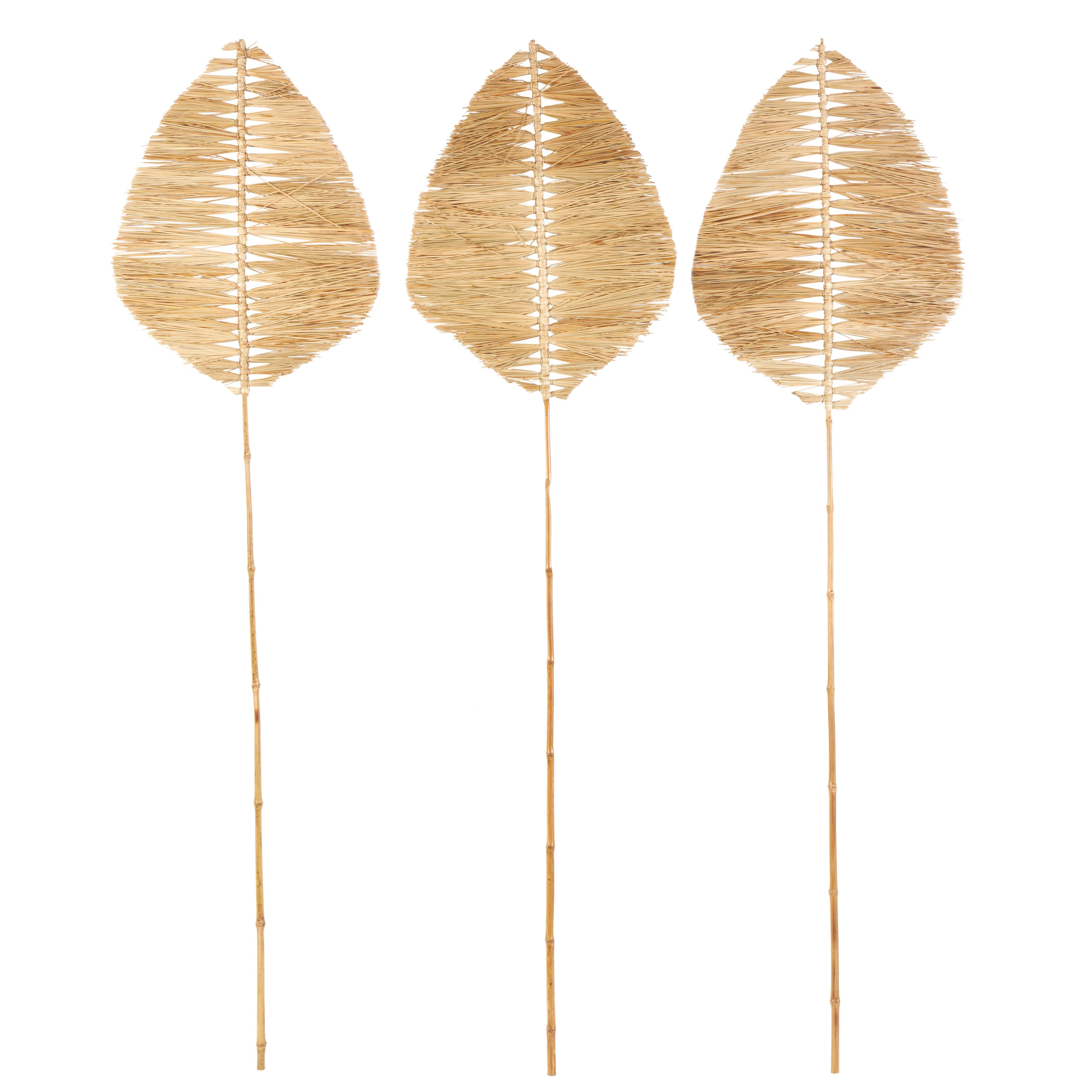 Bayberry Lane Bamboo Leaf Handmade Tassel Natural Foliage Set of 3, , large