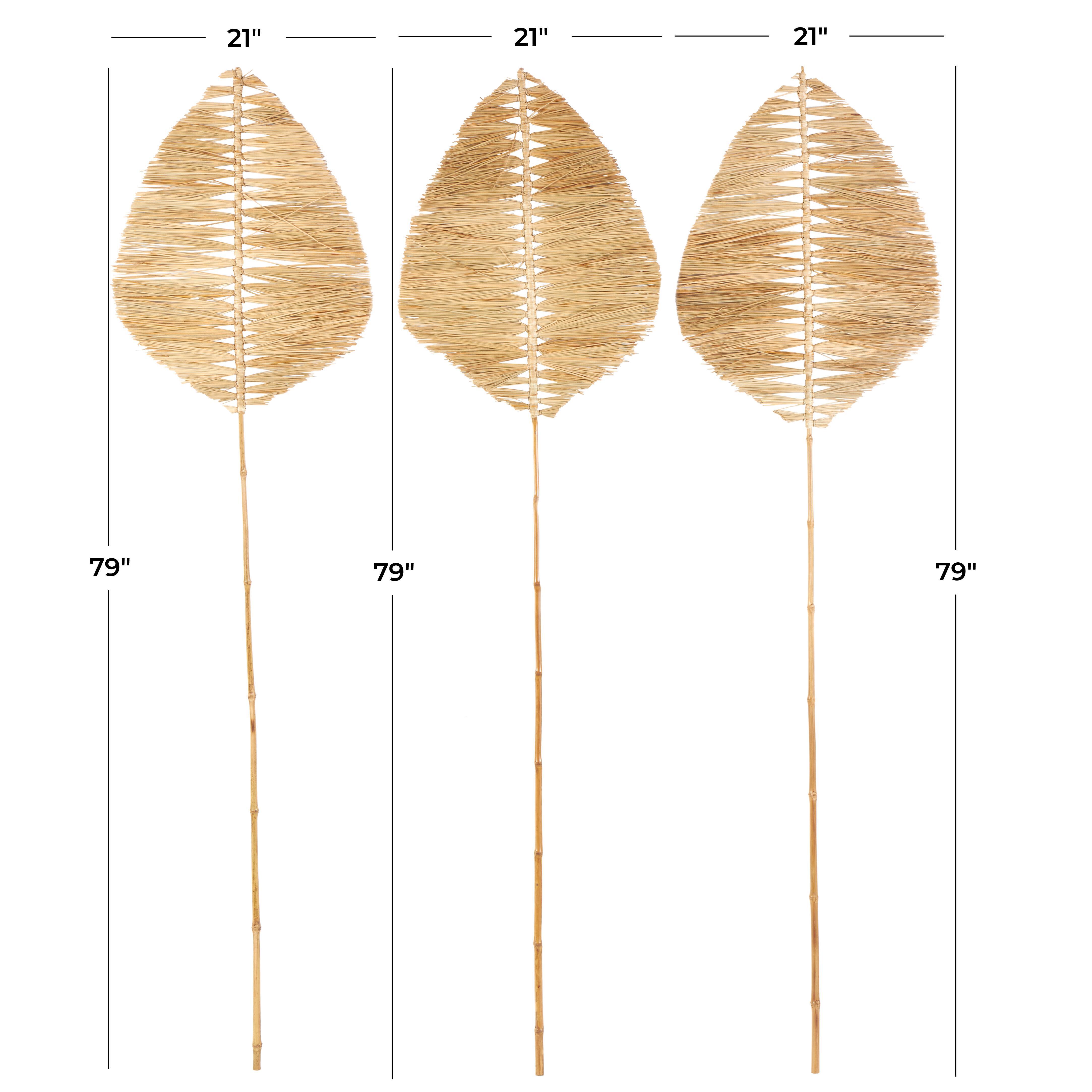 Bayberry Lane Bamboo Leaf Handmade Tassel Natural Foliage Set of 3, , large