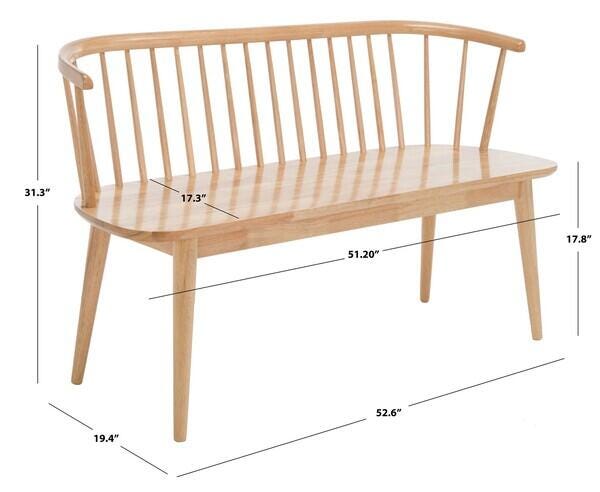 Safavieh Blanchard Spindle Bench, , large
