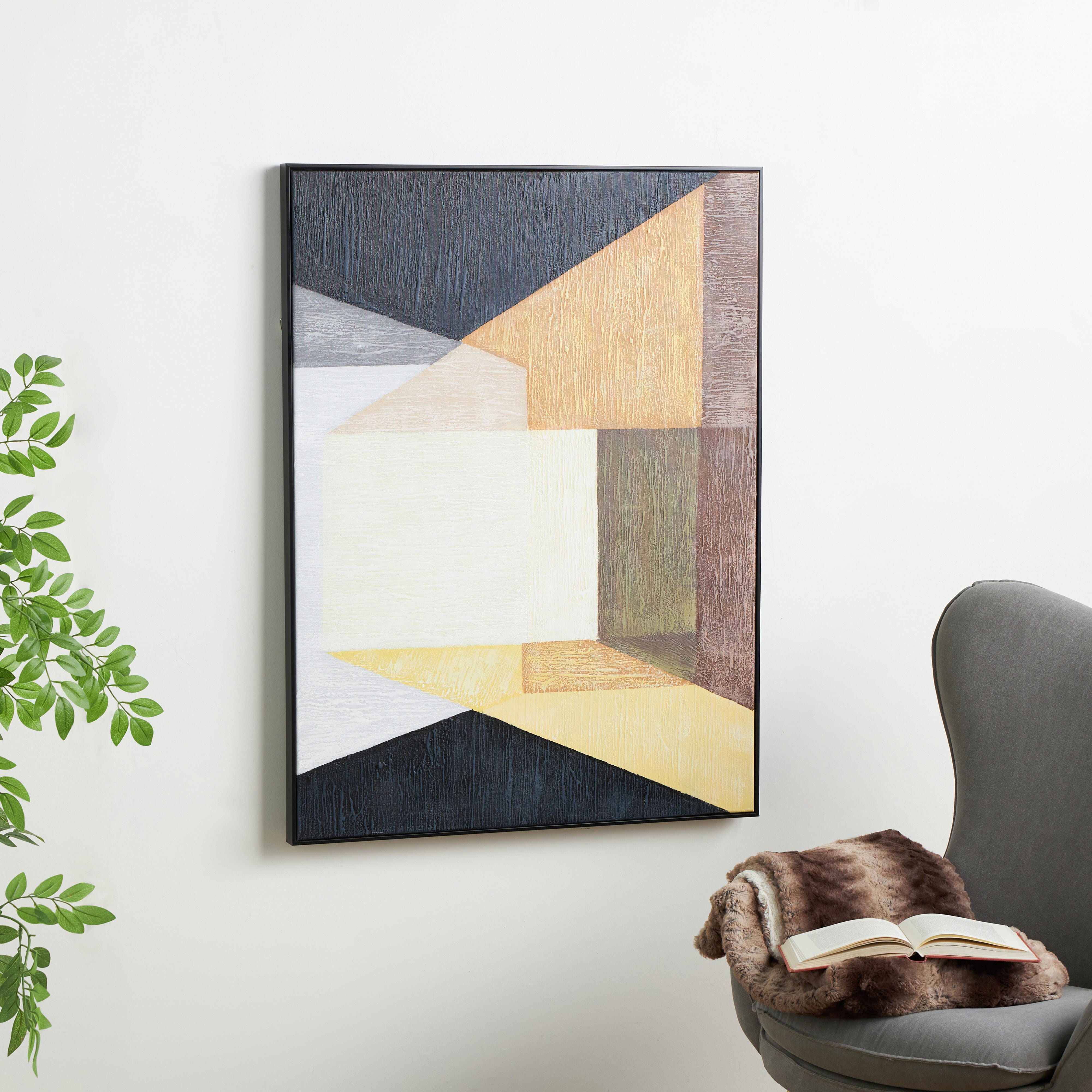 Bayberry Lane Colorblock Abstract Framed Wall Art 30" x 39", , rollover