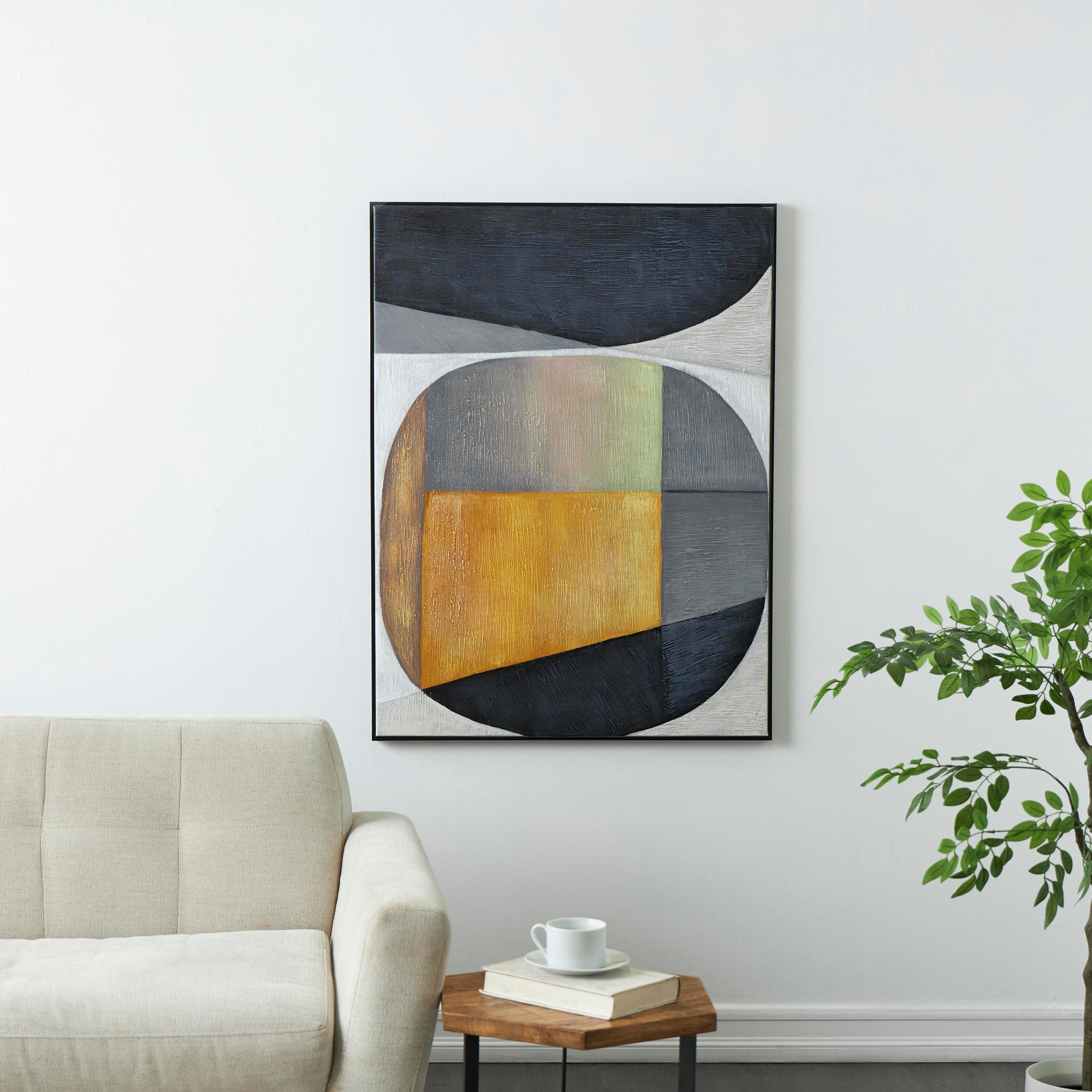 Bayberry Lane Colorblock Abstract Framed Wall Art with Frame 30" x 39", , rollover