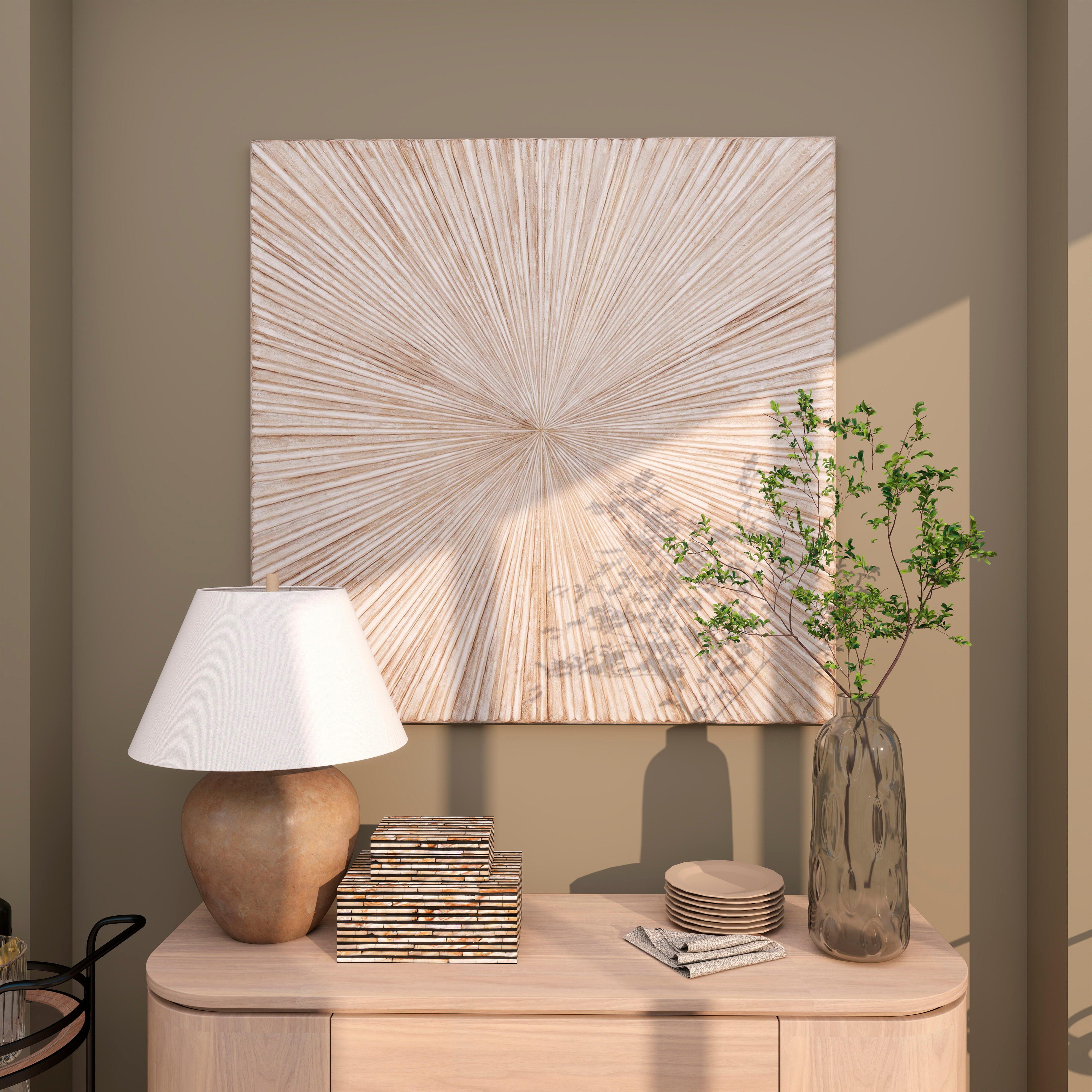Bayberry Lane Handmade Carved Starburst Wall DÃ©cor, , large