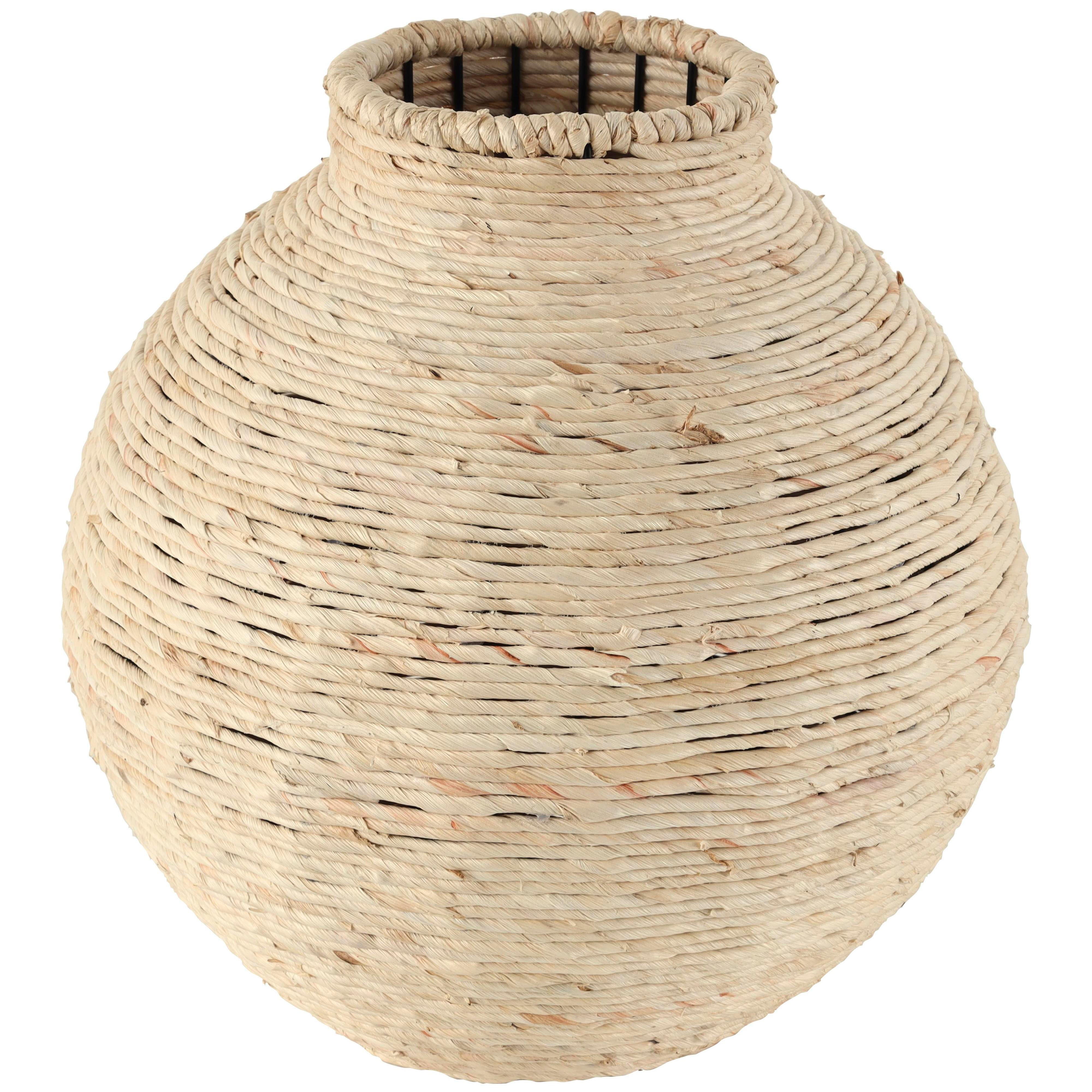 Bayberry Lane Seagrass Handmade Wrapped Vase, Beige, large