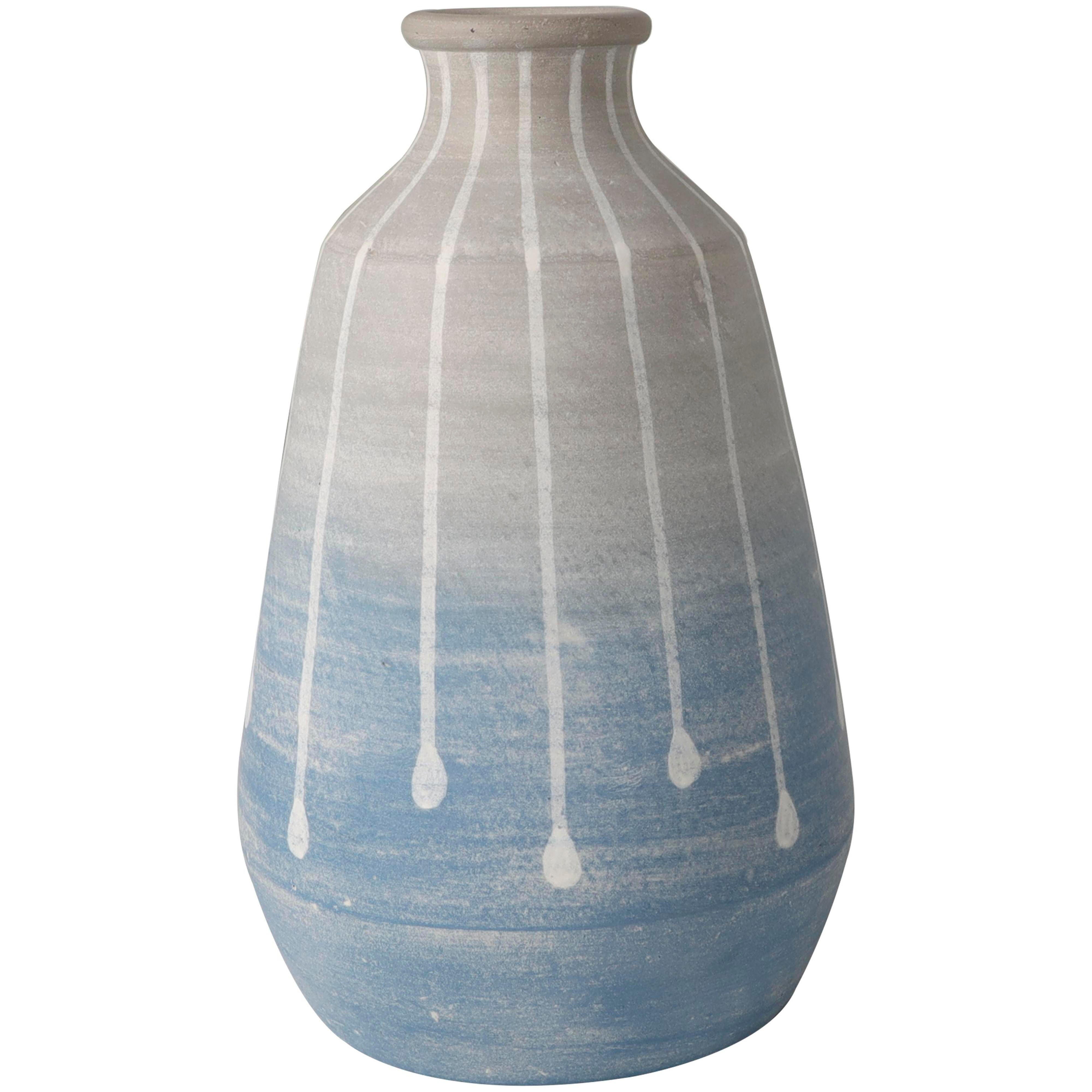 Bayberry Lane Abstract Ombre Drip Vase, Blue, large
