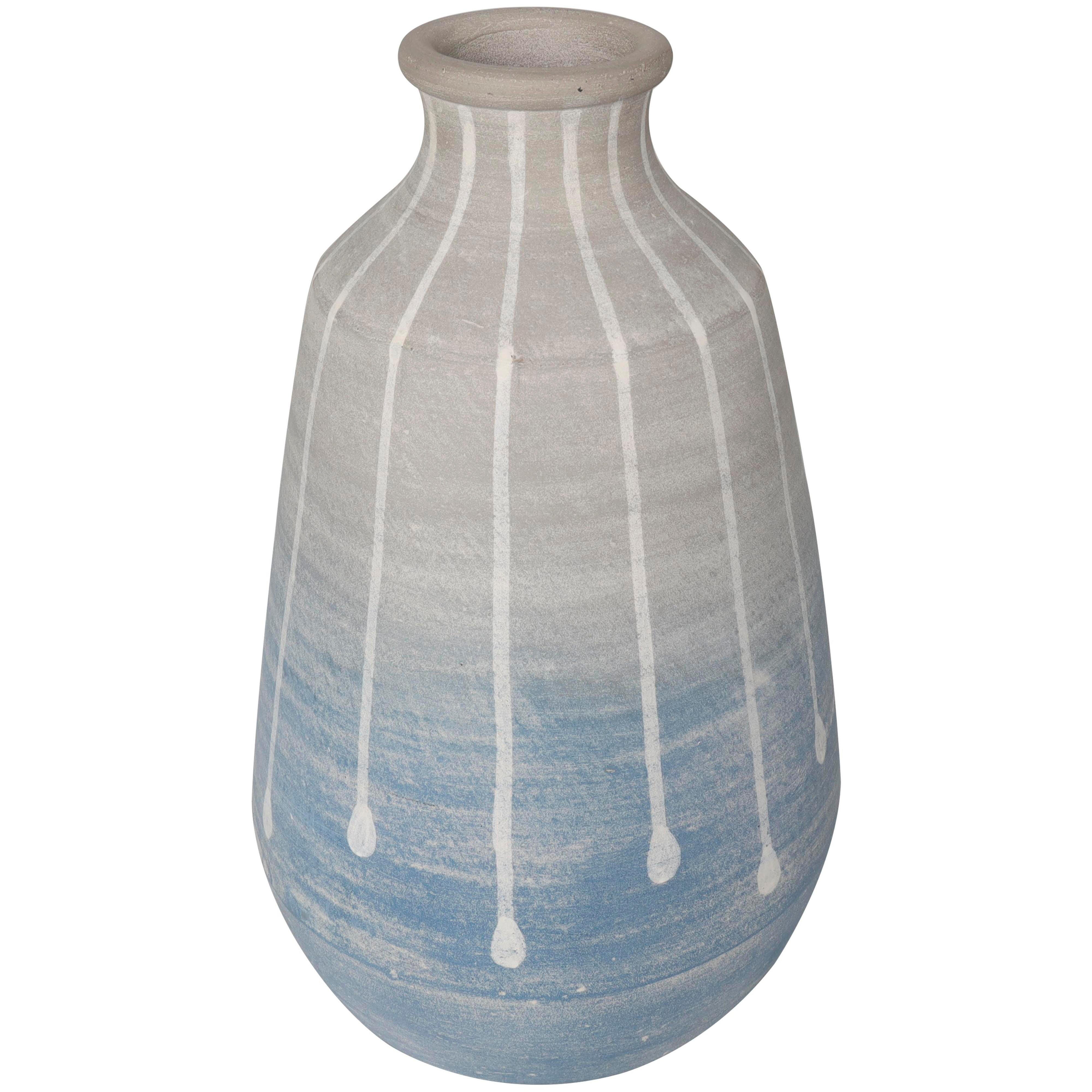 Bayberry Lane Abstract Ombre Drip Vase, Blue, large