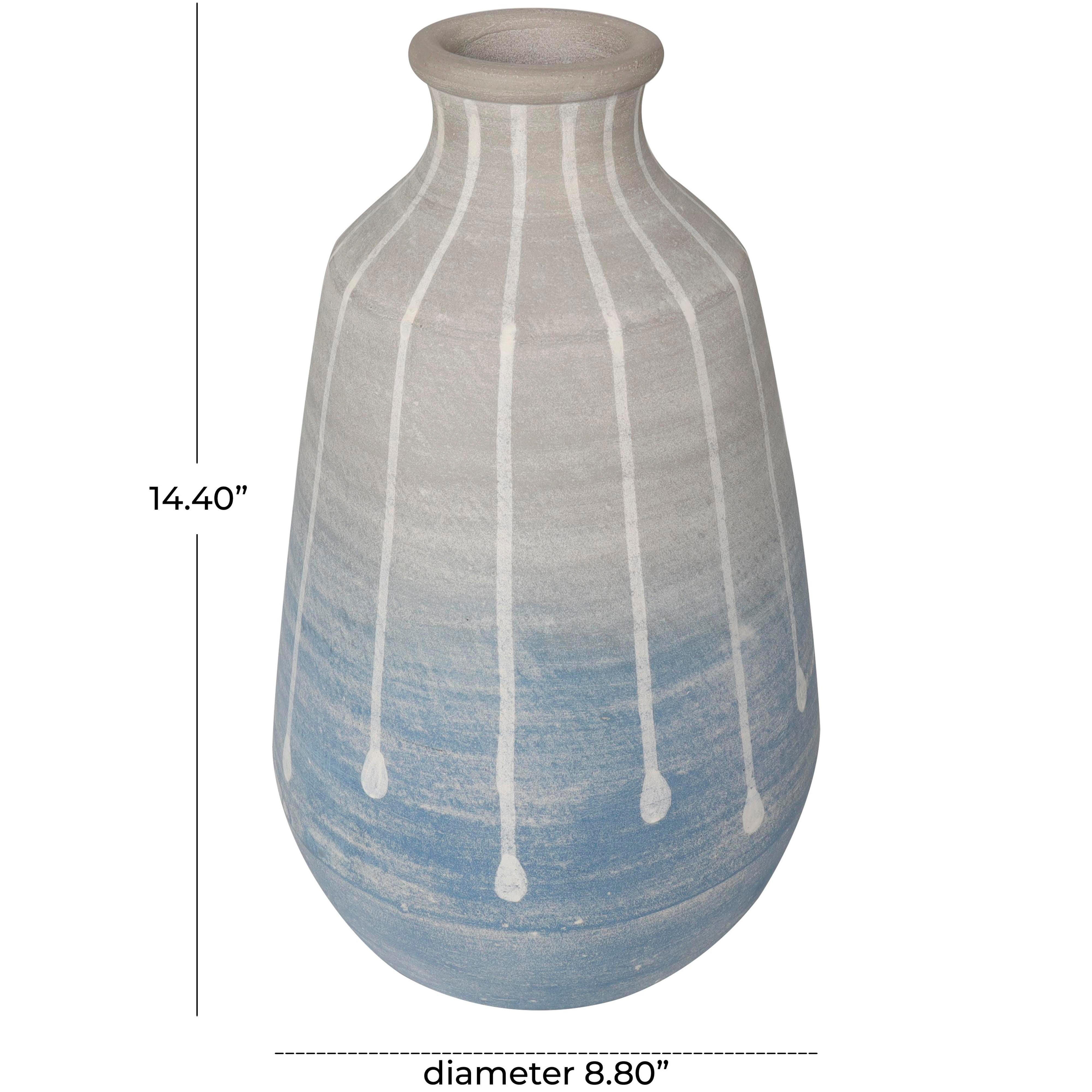 Bayberry Lane Abstract Ombre Drip Vase, Blue, large