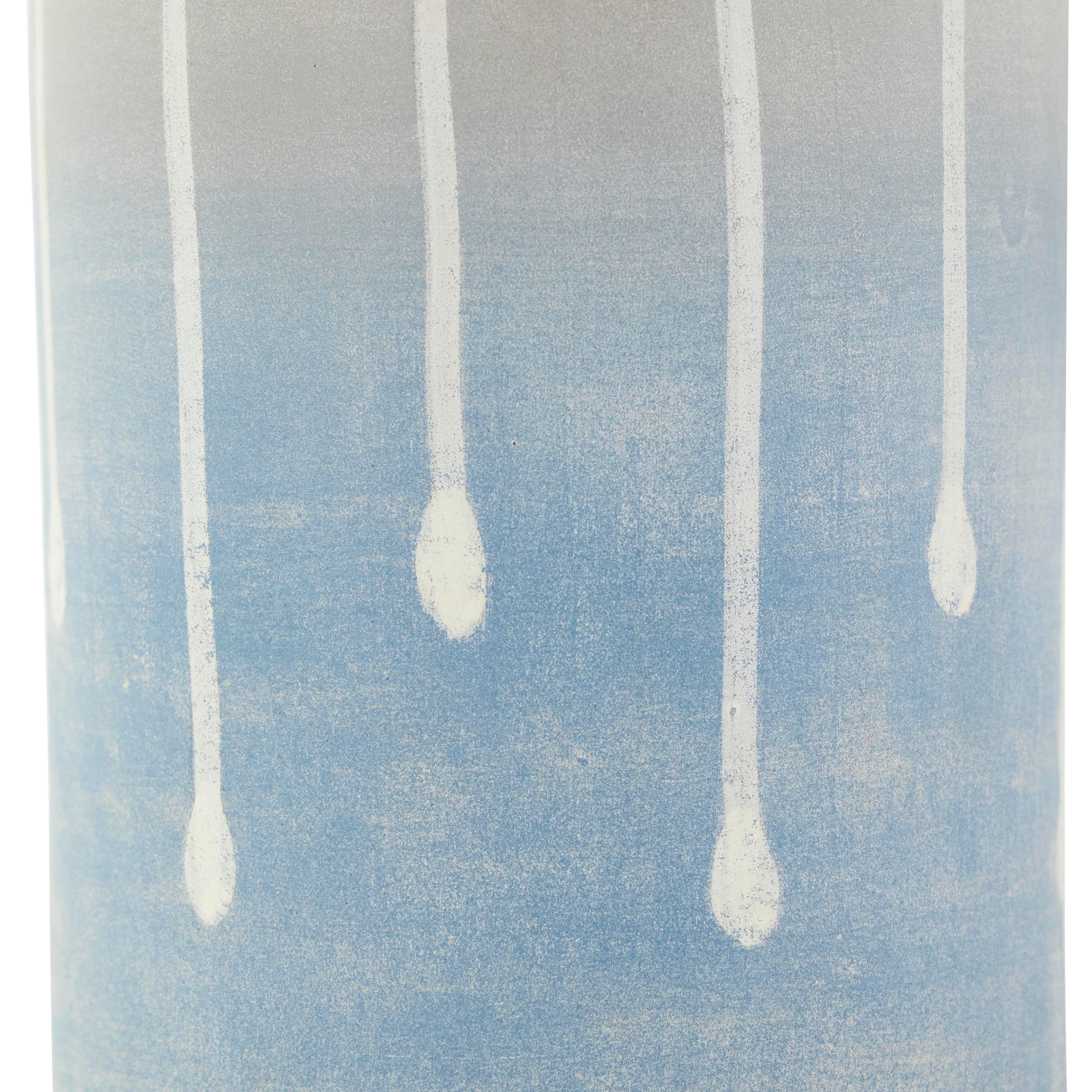 Bayberry Lane Abstract Ombre Drip Vase with Accents, Blue, large