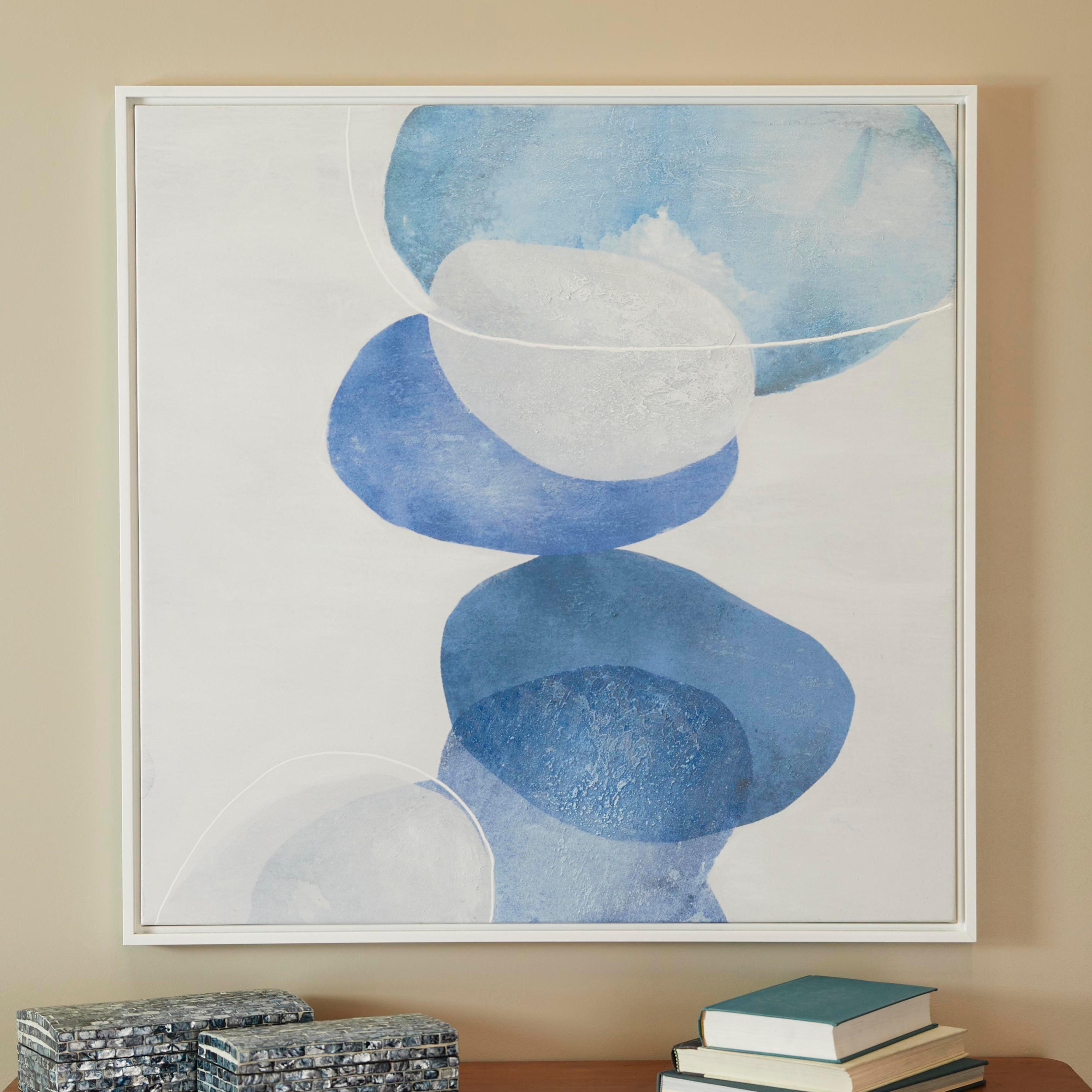 Bayberry Lane Overlapping Circle Abstract Framed Wall Art 37" x 37", , rollover