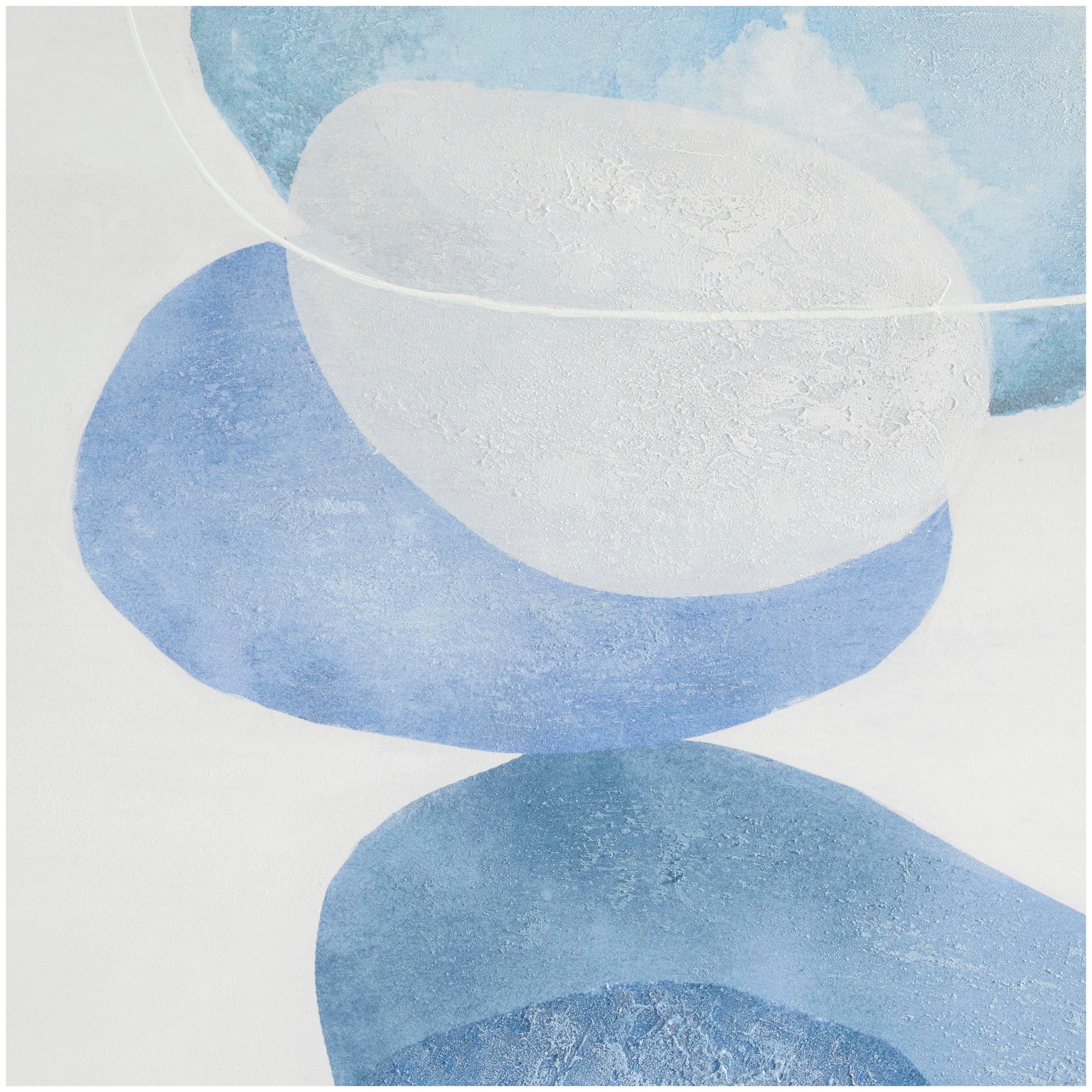 Bayberry Lane Overlapping Circle Abstract Framed Wall Art 37" x 37", , large