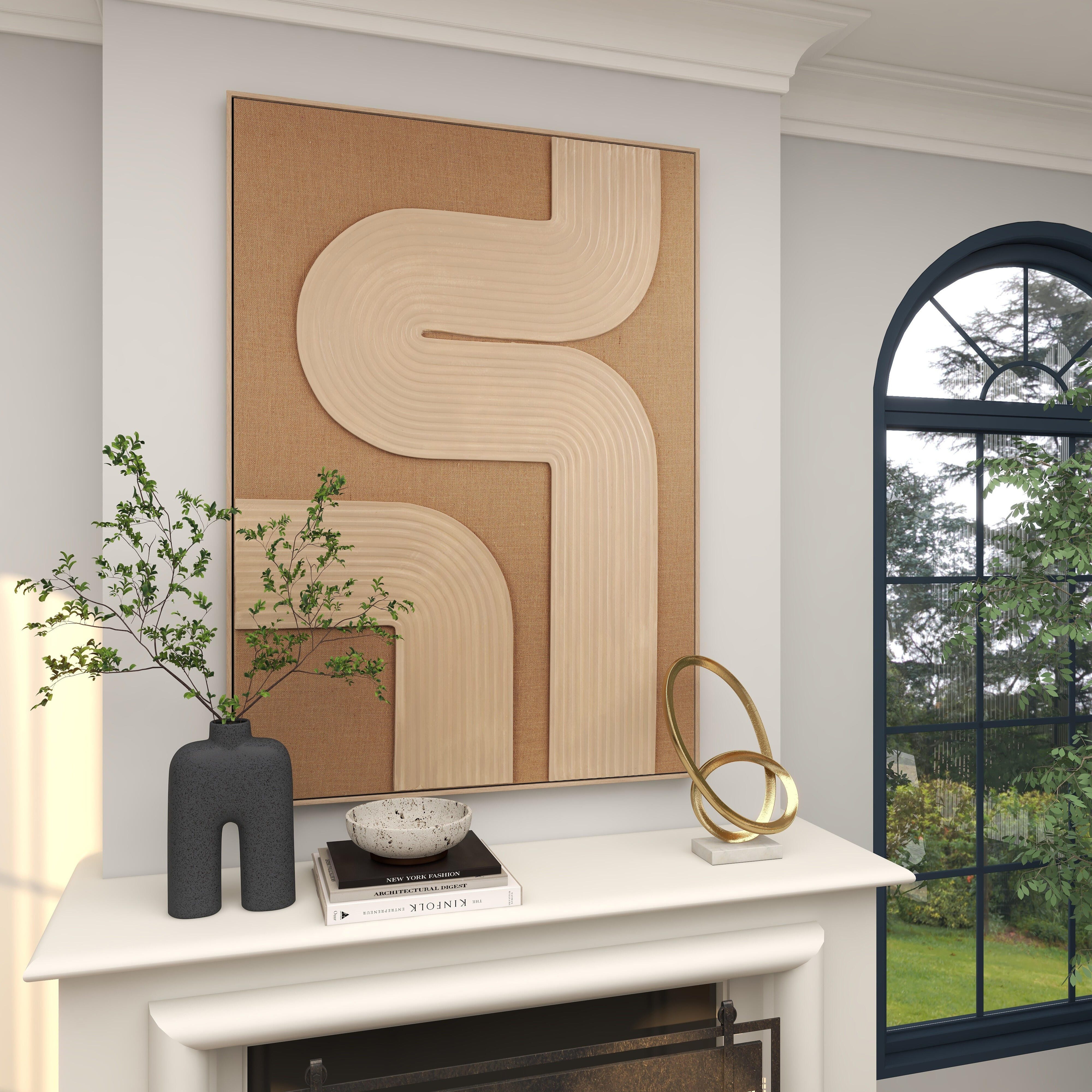 Bayberry Lane Abstract Textured Framed Wall Art 41" x 57", , large
