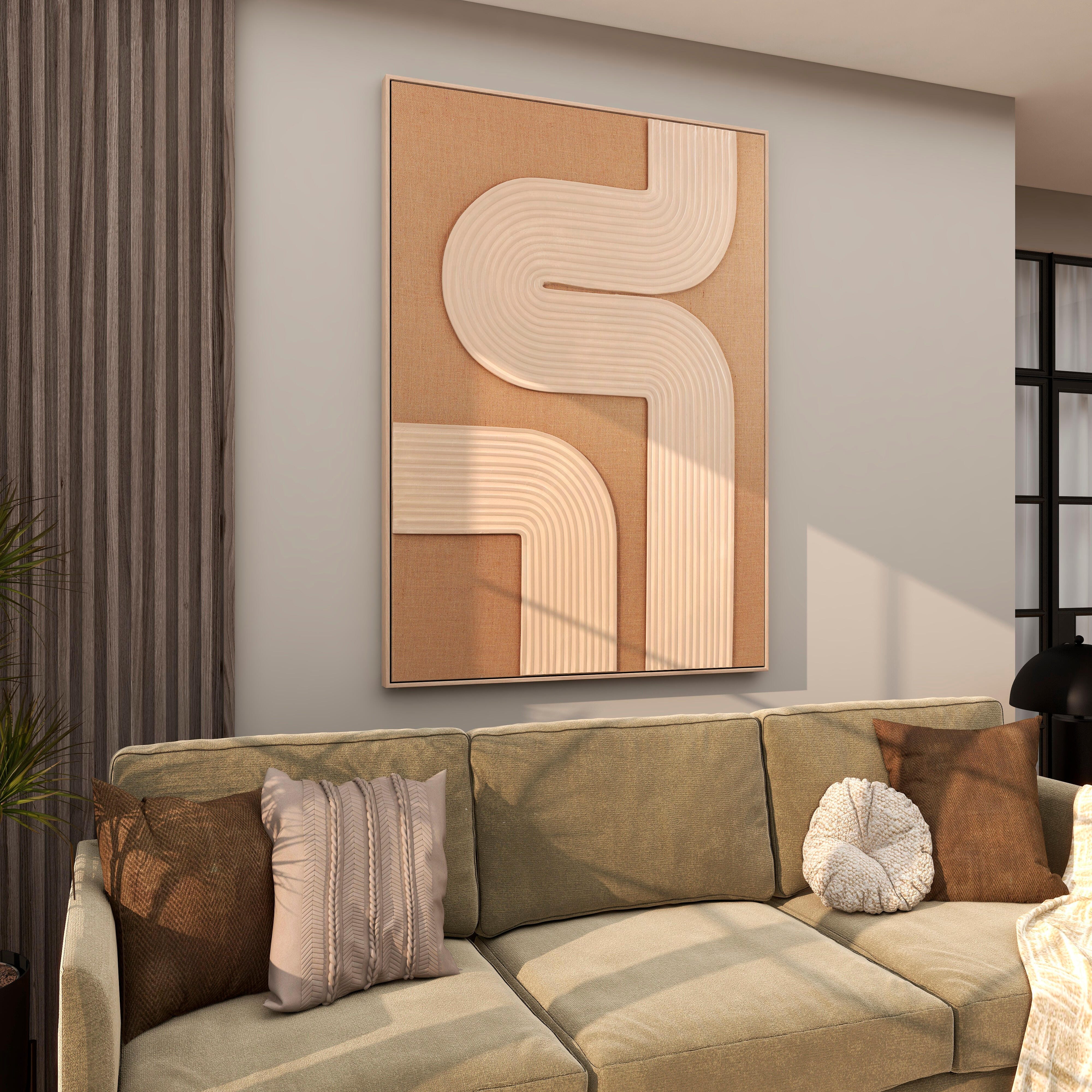 Bayberry Lane Abstract Textured Framed Wall Art 41" x 57", , large