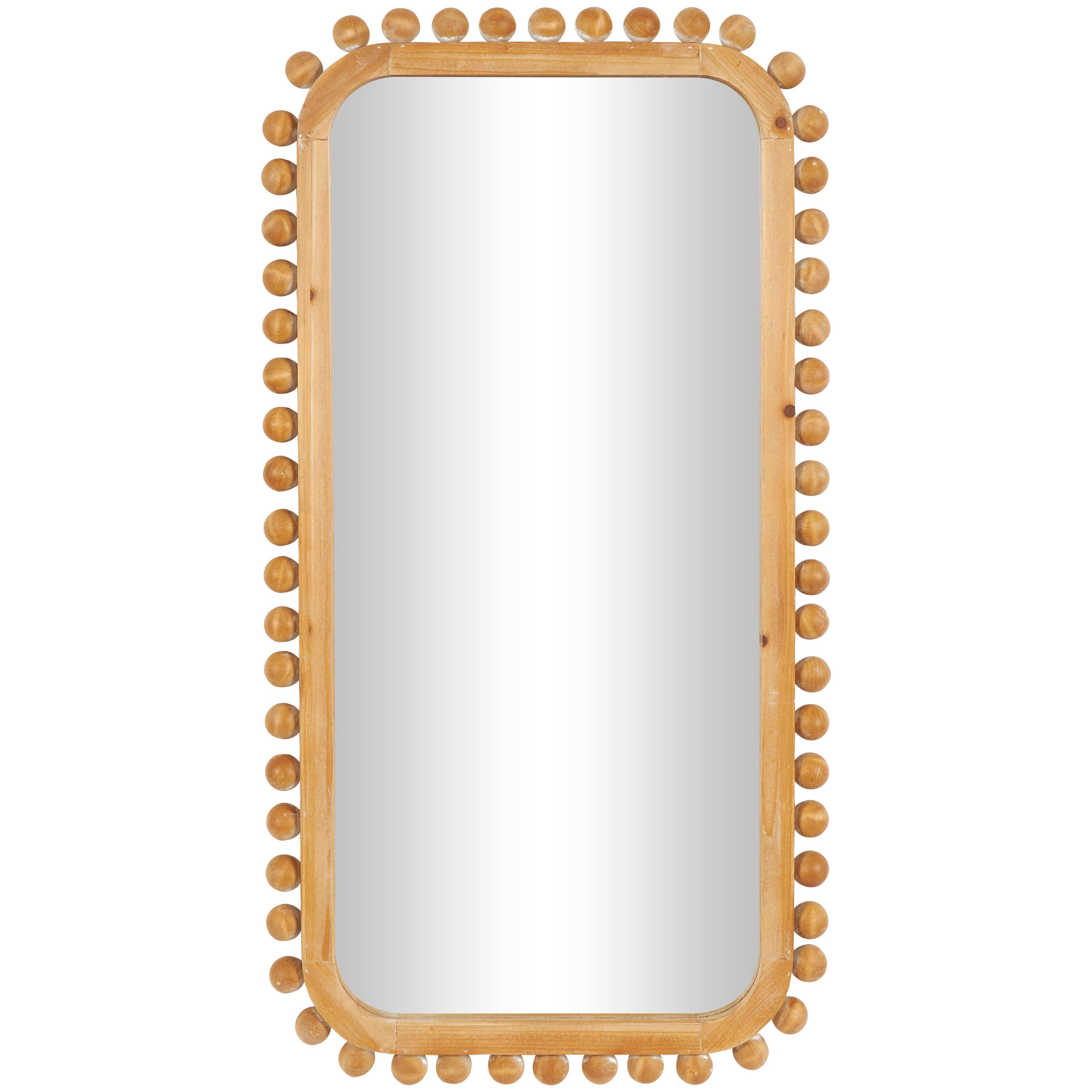 Bayberry Lane Wall Mirror with Beaded Frame, , large