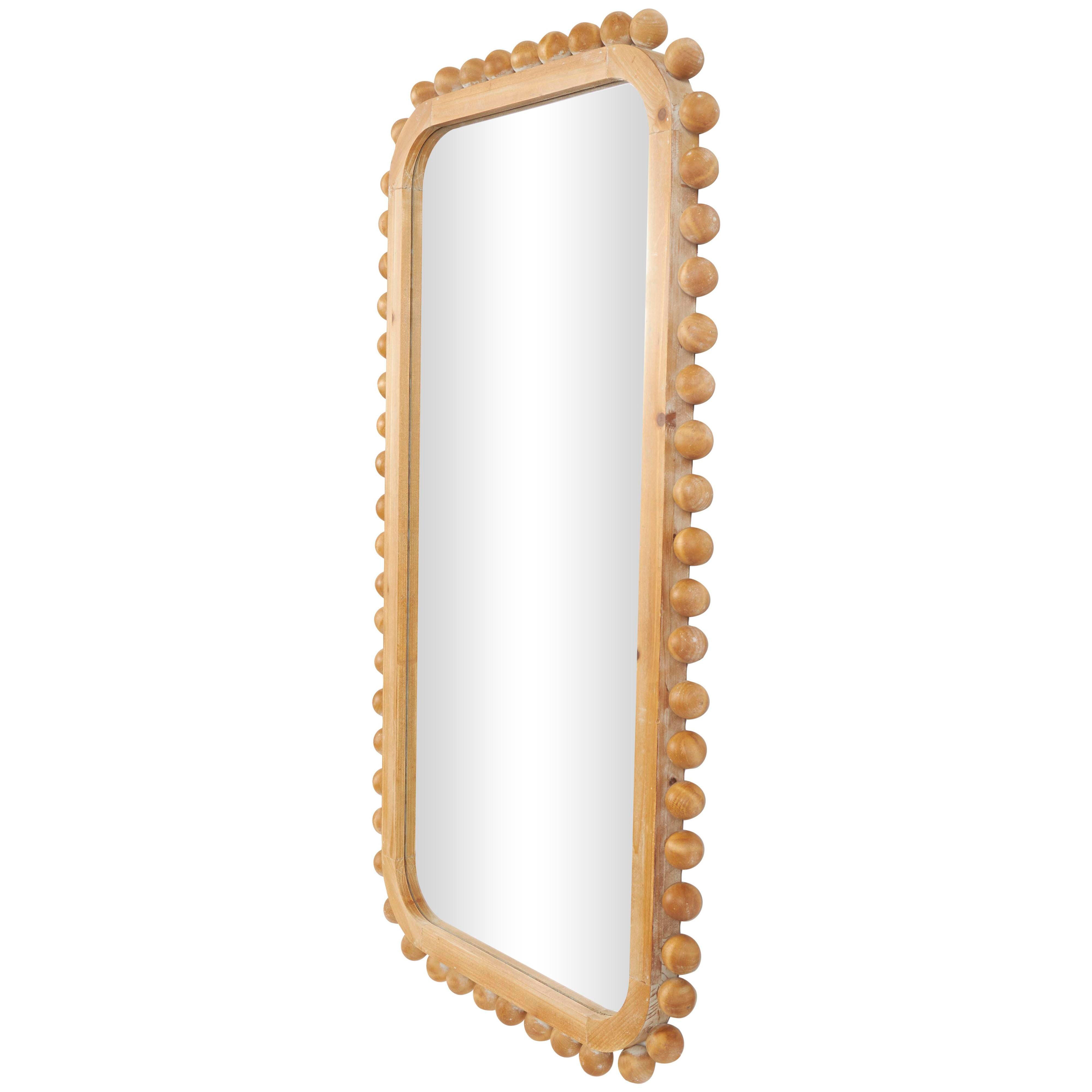 Bayberry Lane Wall Mirror with Beaded Frame, , large
