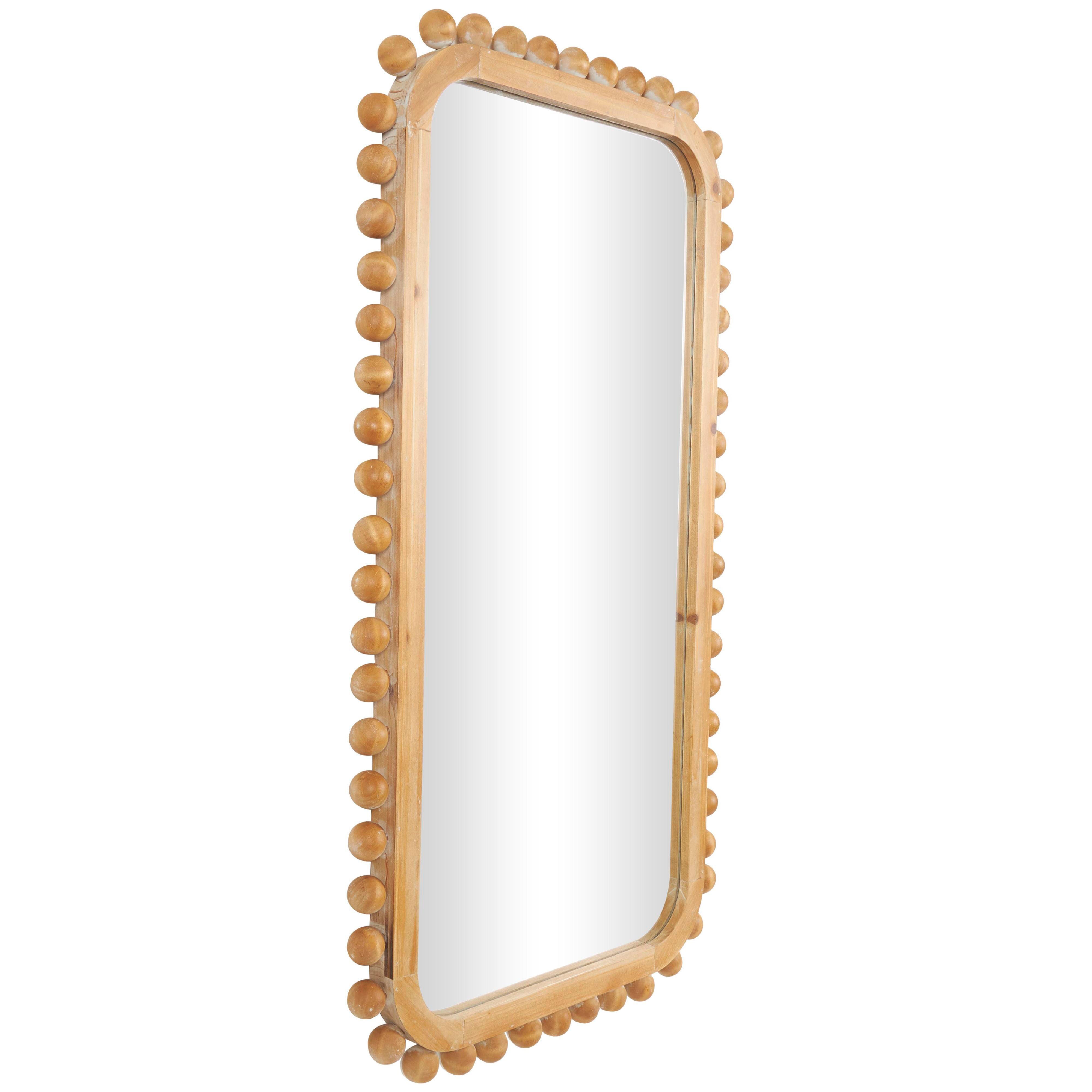 Bayberry Lane Wall Mirror with Beaded Frame, , large