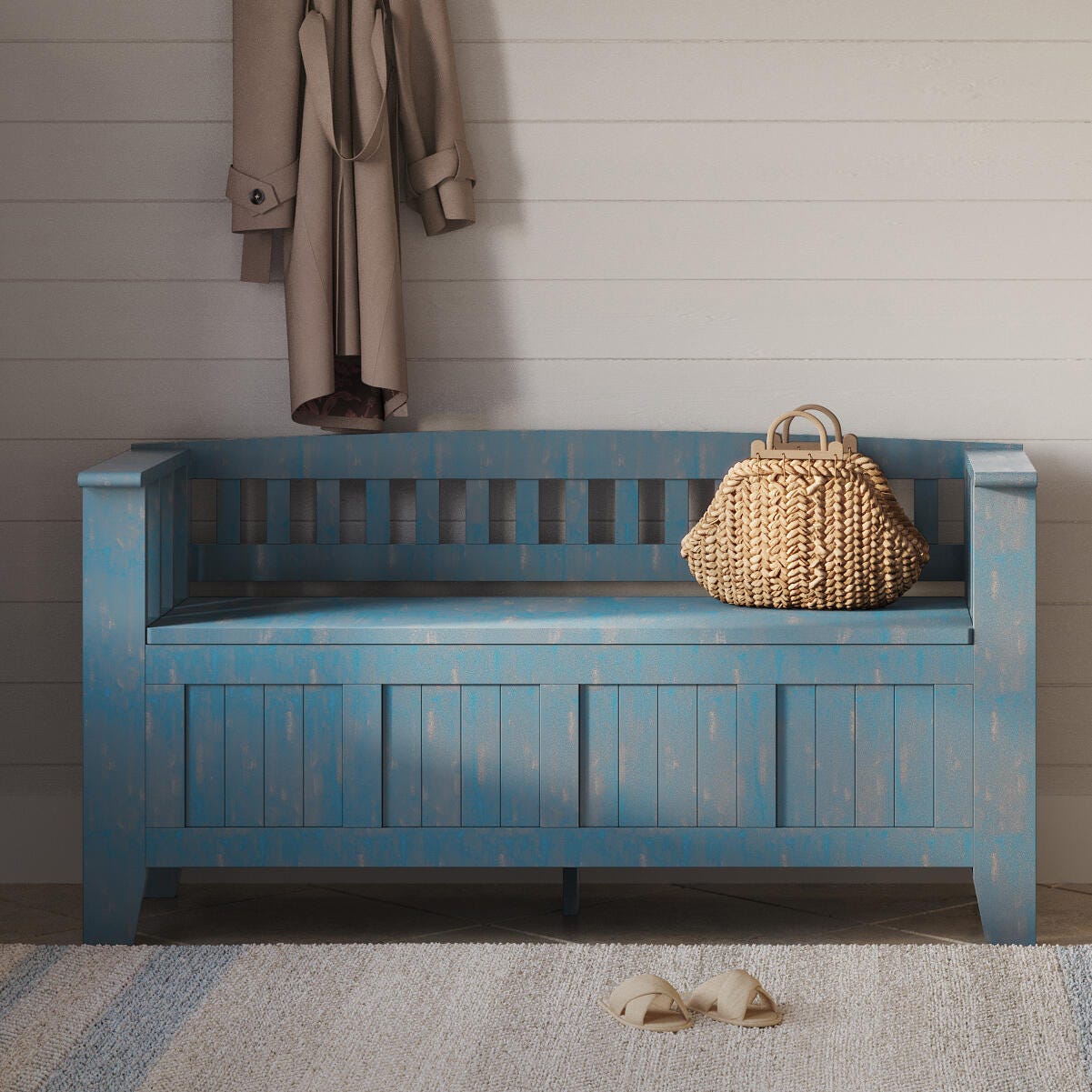 Simpli Home Acadian Entryway Storage Bench, , rollover