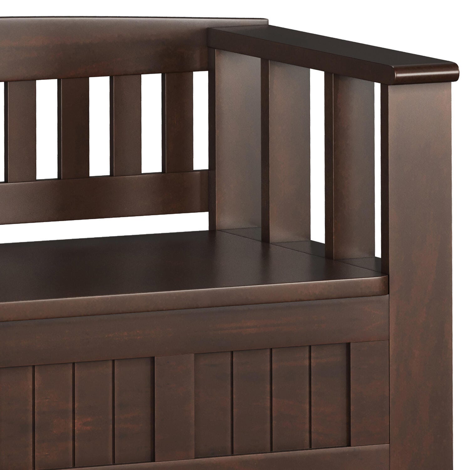 Simpli Home Acadian Entryway Storage Bench with Shelf, , large