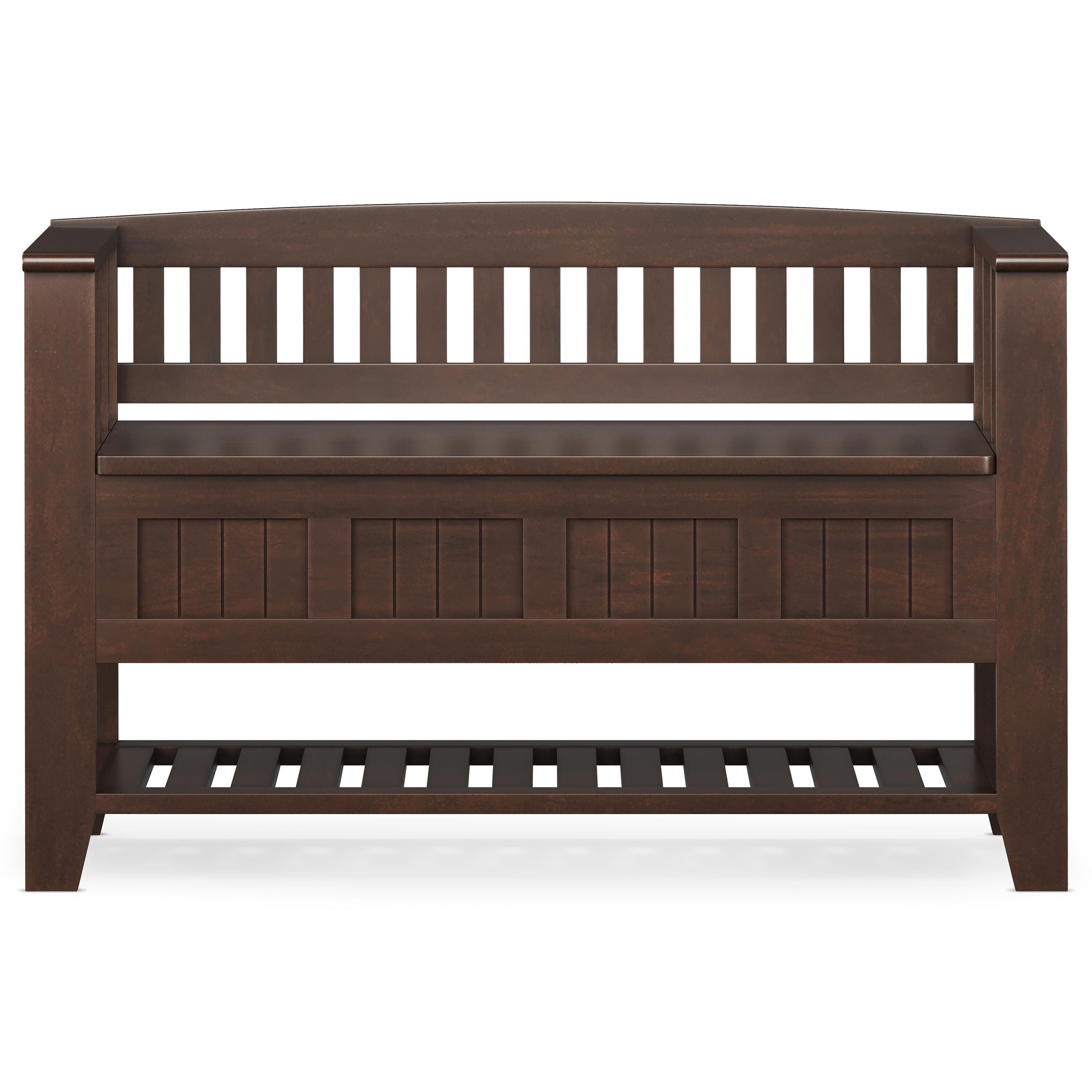Simpli Home Acadian Entryway Storage Bench with Shelf, , large