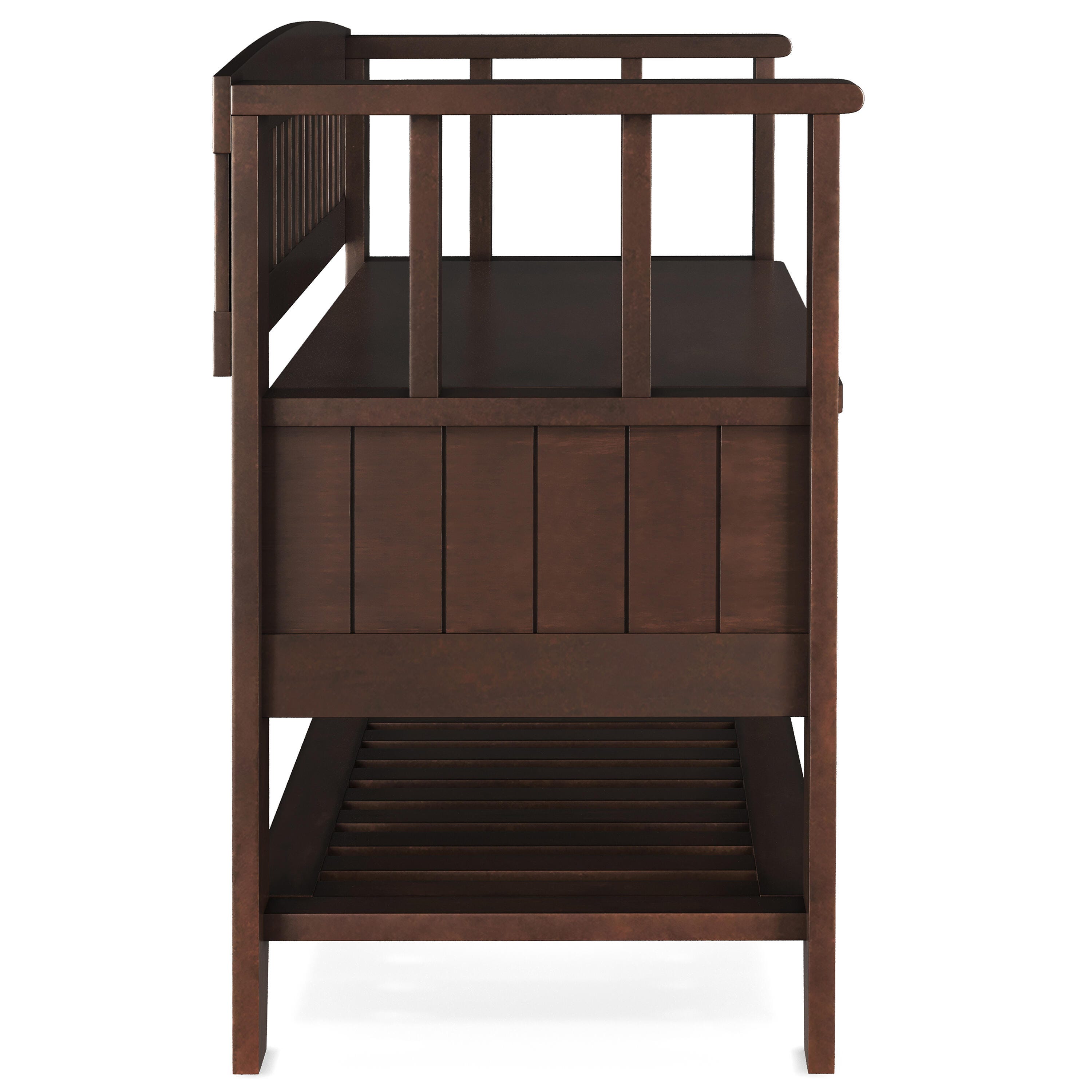 Simpli Home Acadian Entryway Storage Bench with Shelf, , large