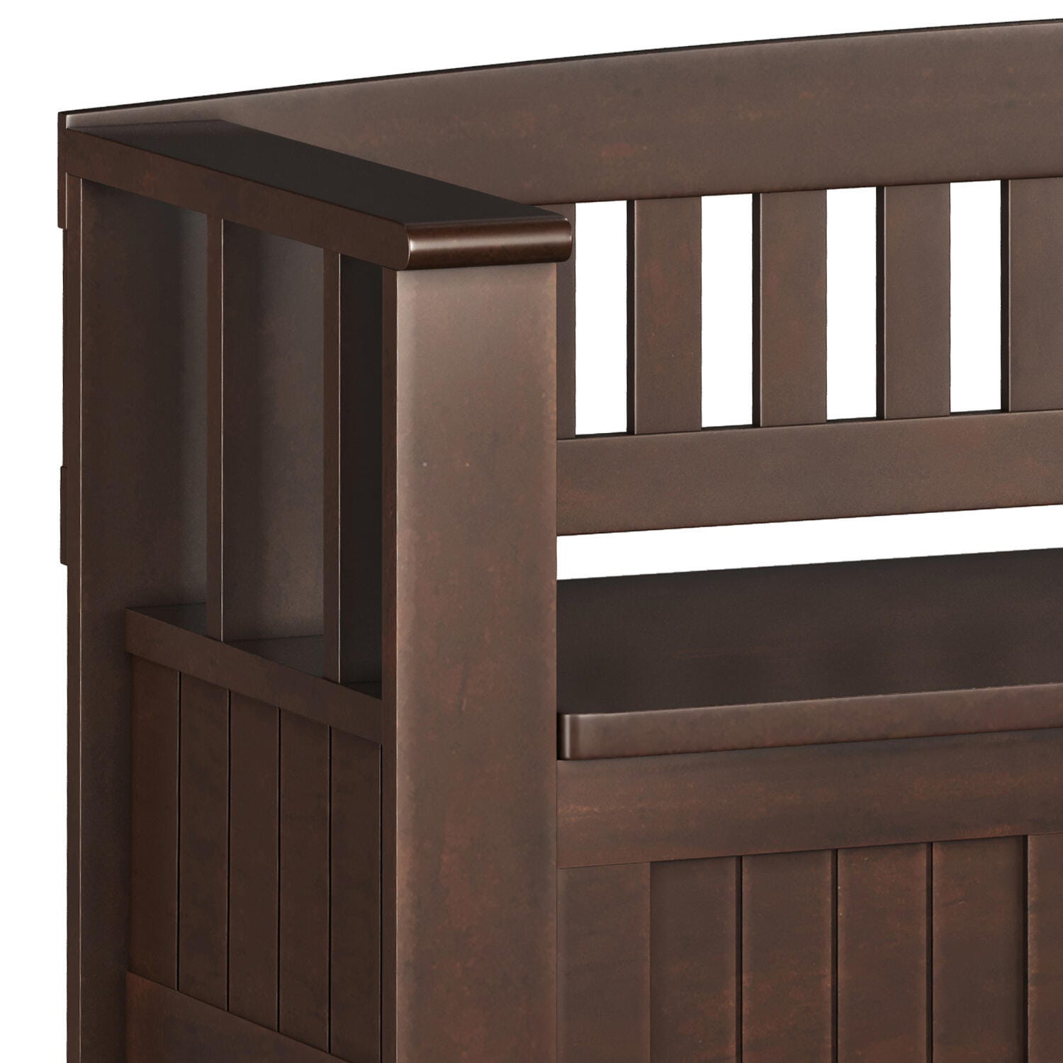 Simpli Home Acadian Entryway Storage Bench with Shelf, , large
