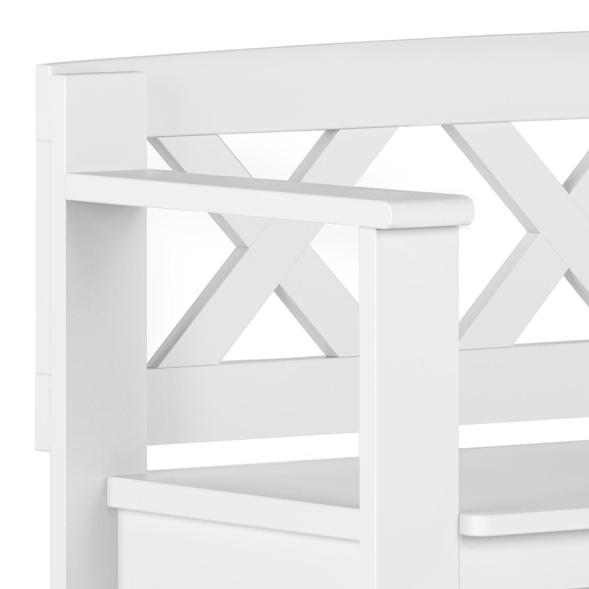 Simpli Home Amherst Small Entryway Storage Bench, White, large
