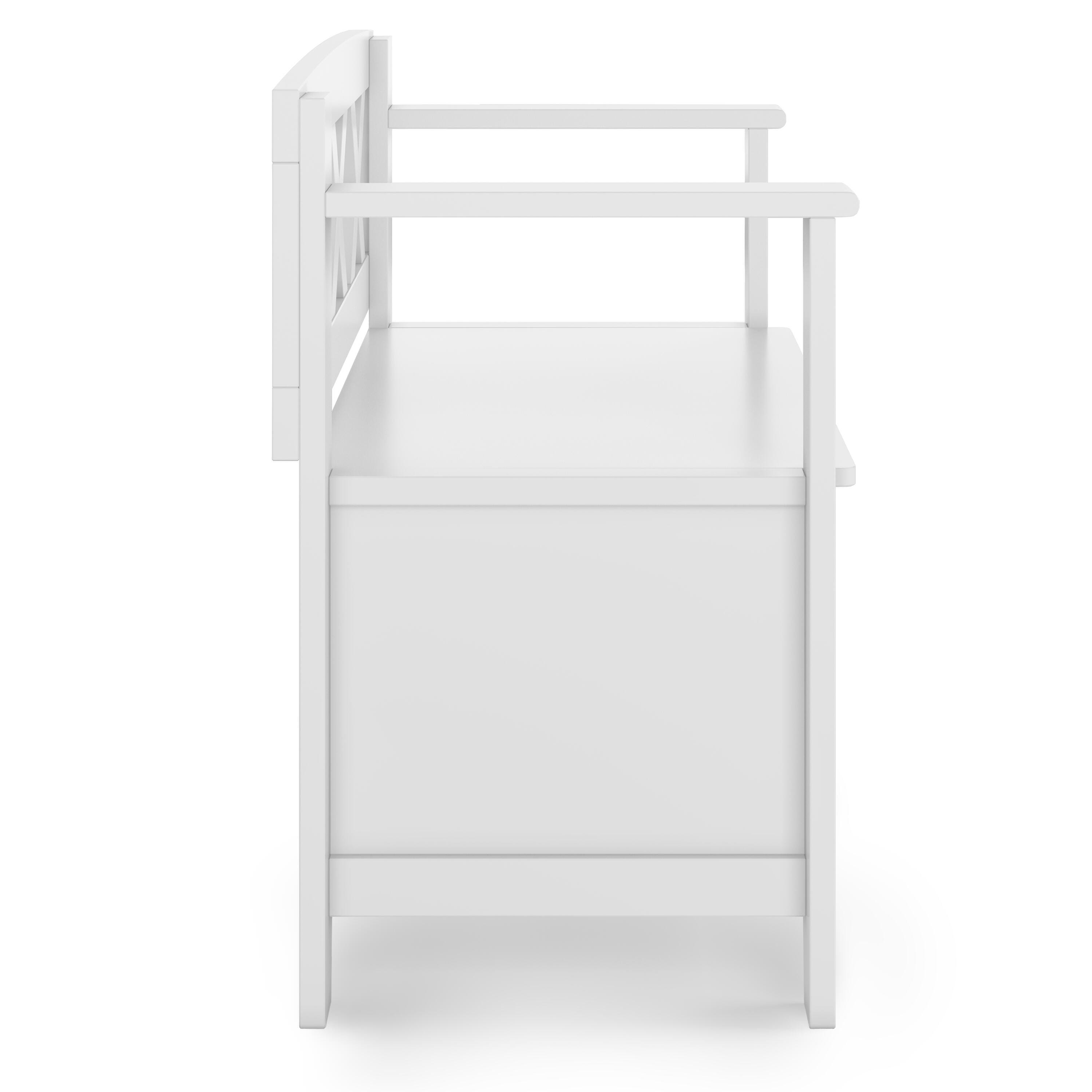 Simpli Home Amherst Small Entryway Storage Bench, White, large