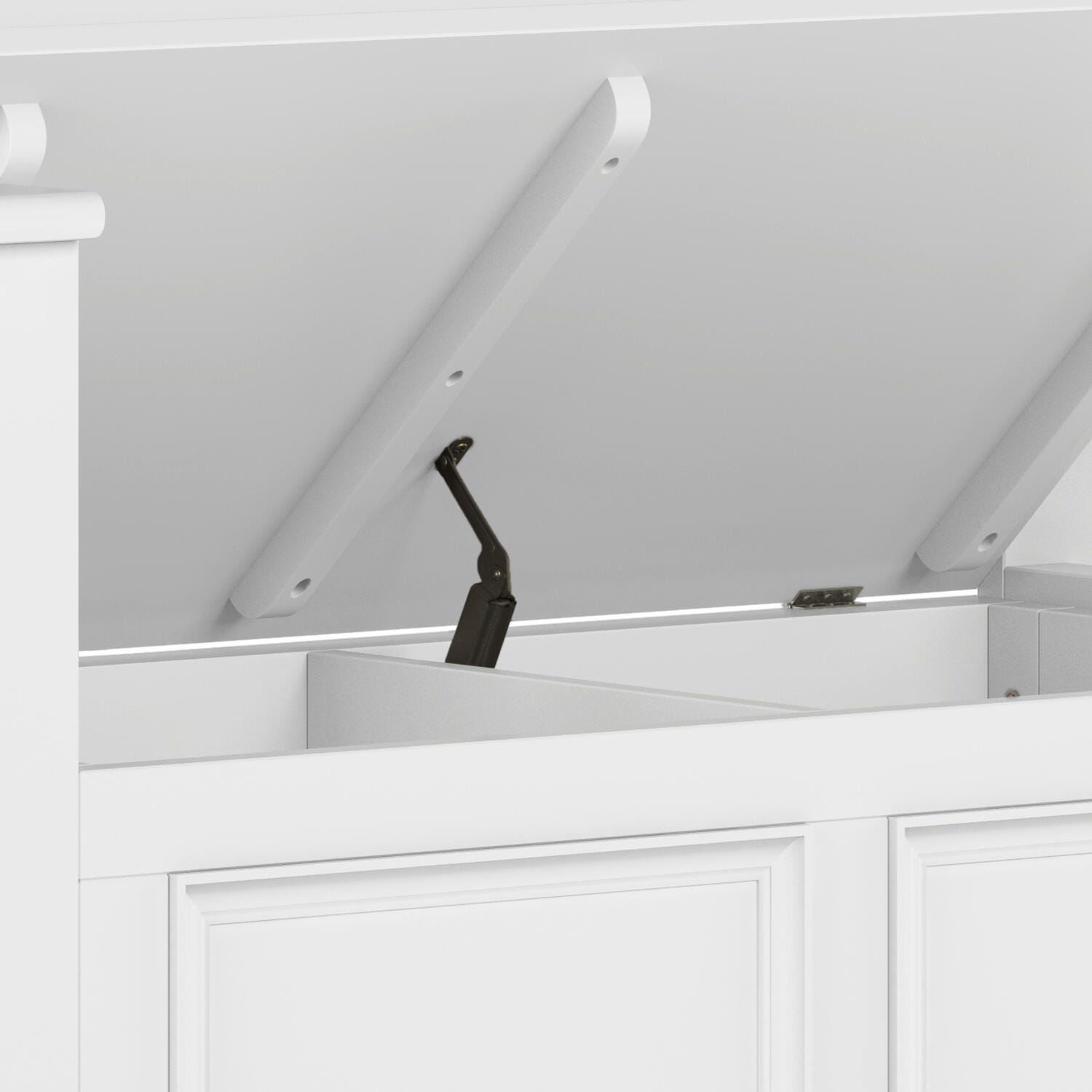Simpli Home Amherst Small Entryway Storage Bench, White, large