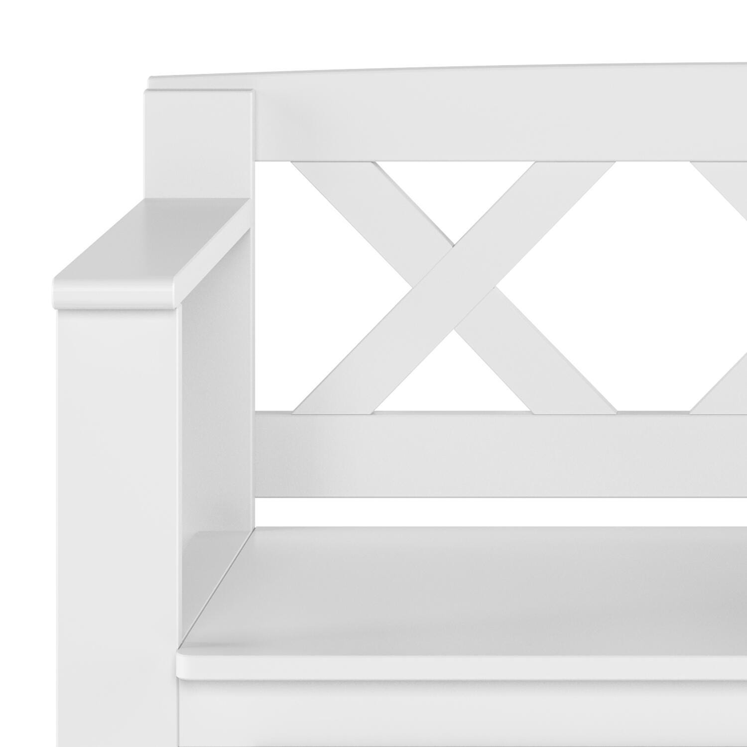 Simpli Home Amherst Small Entryway Storage Bench, White, large