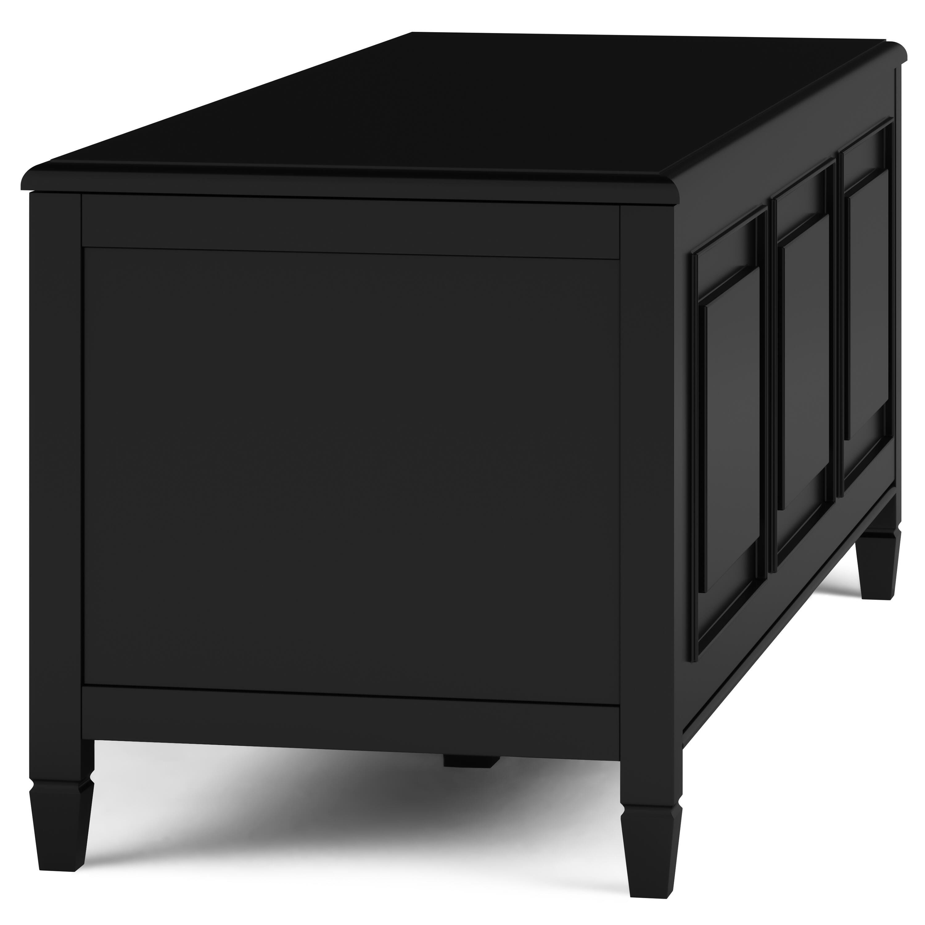 Simpli Home Connaught Storage Bench Trunk, Black, large