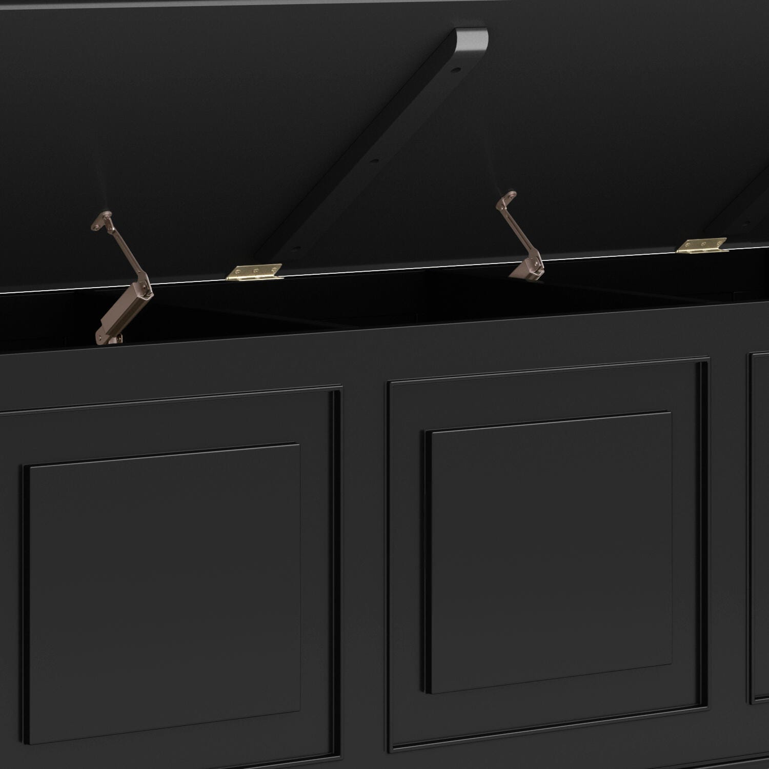 Simpli Home Connaught Storage Bench Trunk, Black, large