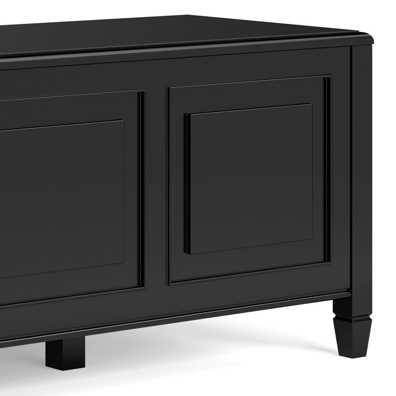 Simpli Home Connaught Storage Bench Trunk, Black, large