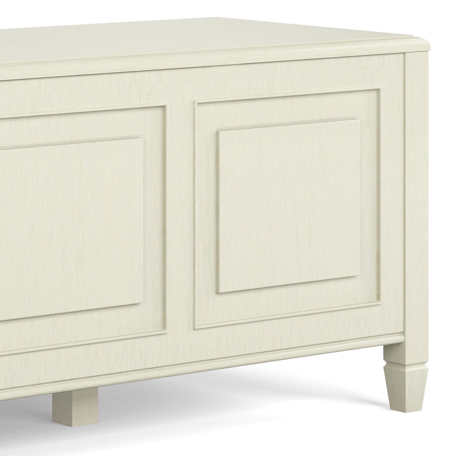 Simpli Home Connaught Storage Bench Trunk, Antique White, large