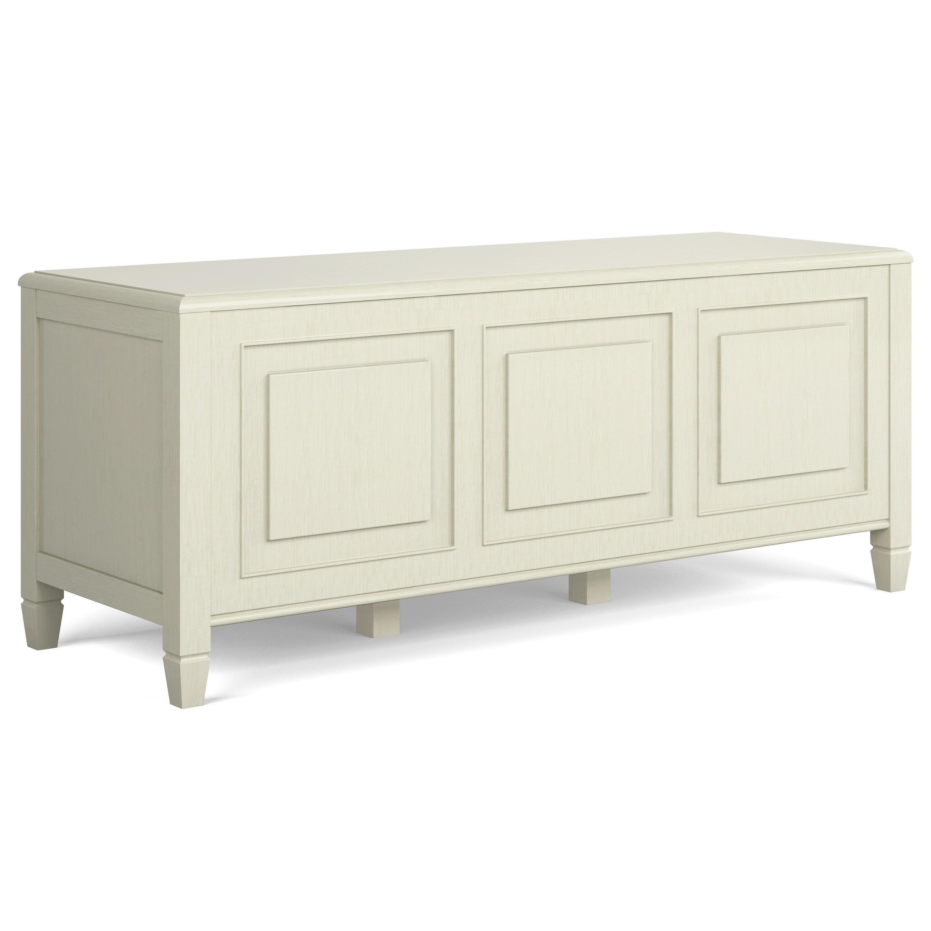 Simpli Home Connaught Storage Bench Trunk, Antique White, large