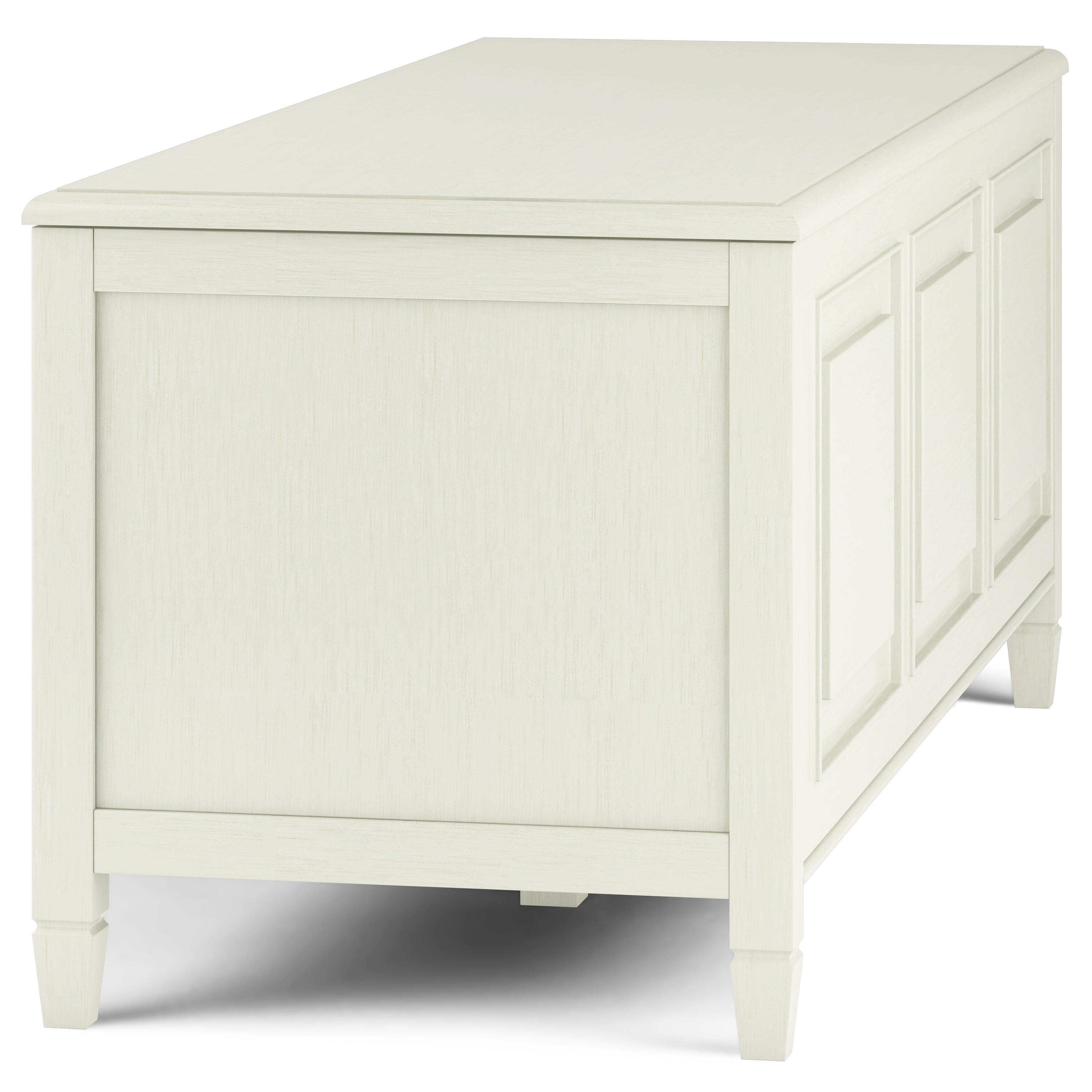 Simpli Home Connaught Storage Bench Trunk, Antique White, large