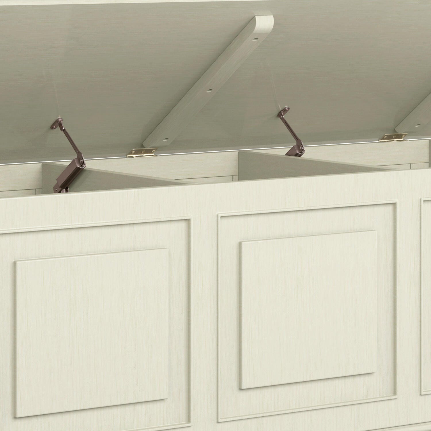 Simpli Home Connaught Storage Bench Trunk, Antique White, large