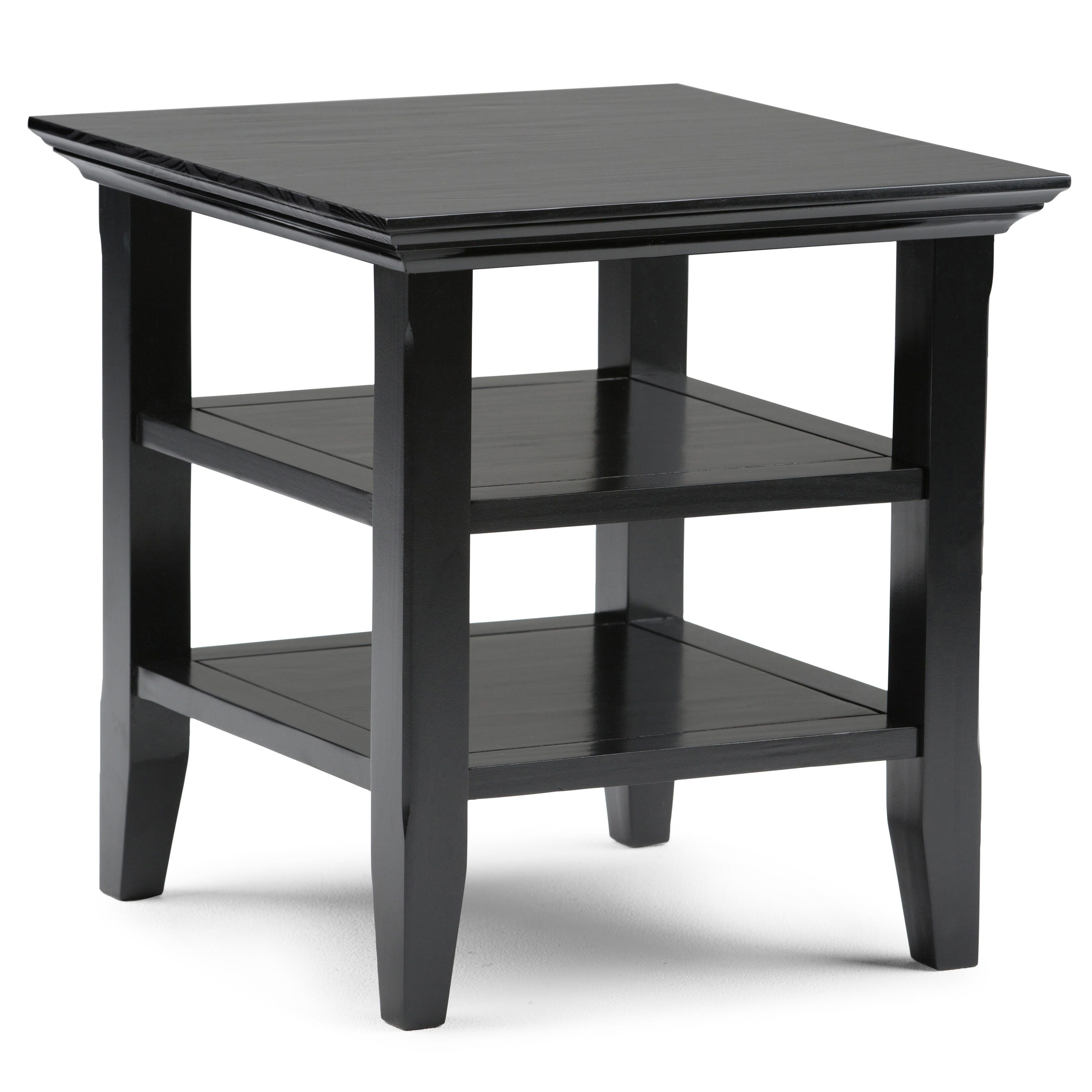Simpli Home Acadian End Table, Black, large