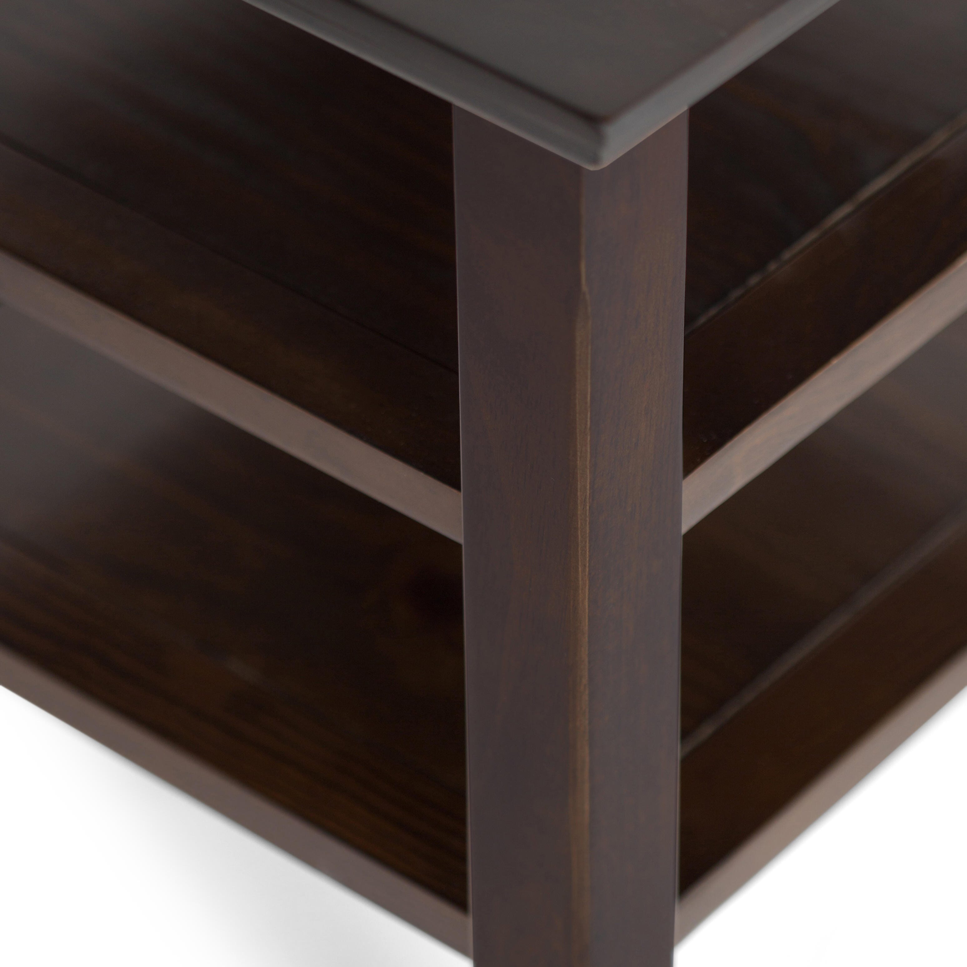 Simpli Home Acadian End Table, Brunette Brown, large